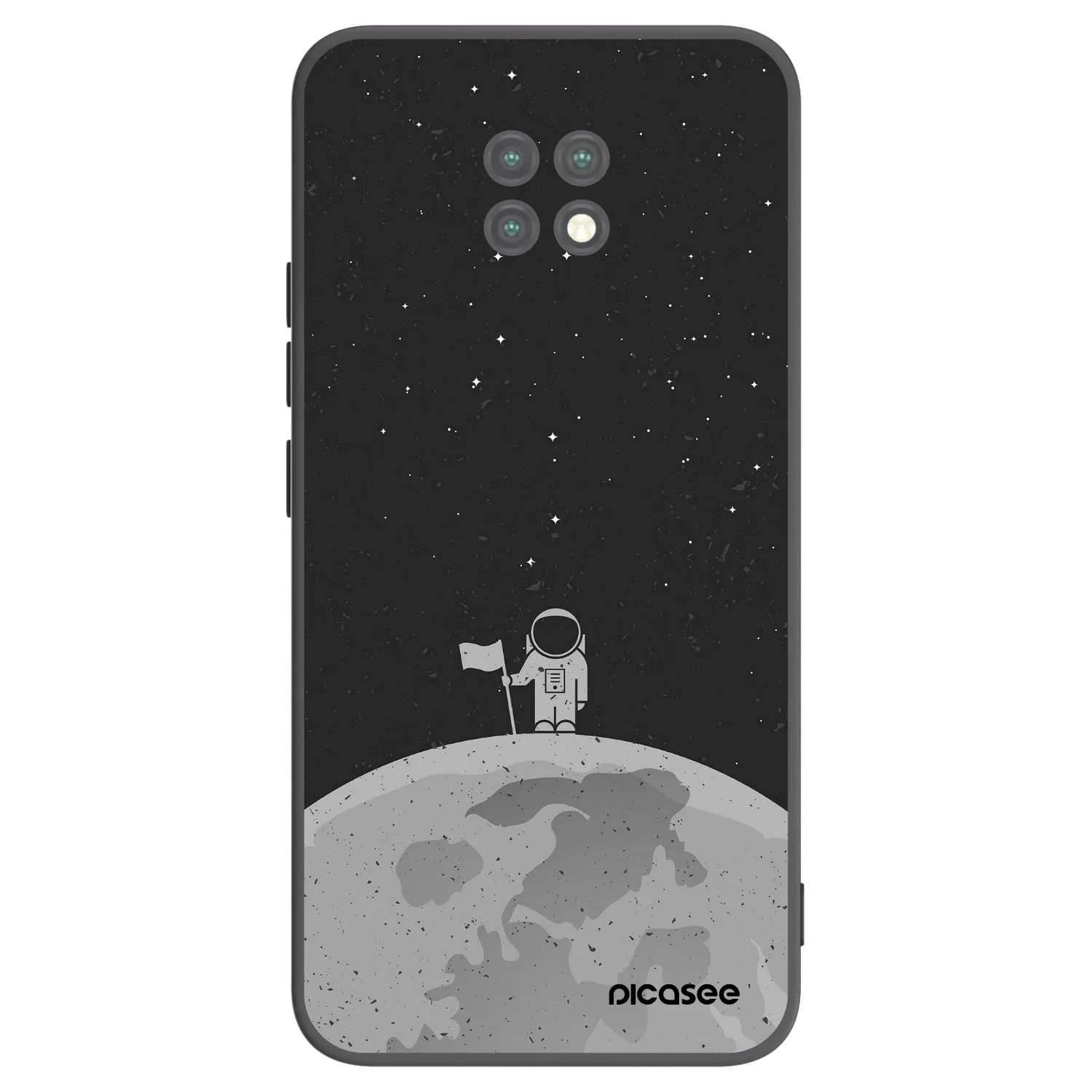 Picasee silikonowe czarne etui na Xiaomi Redmi Note 9T - Astronaut