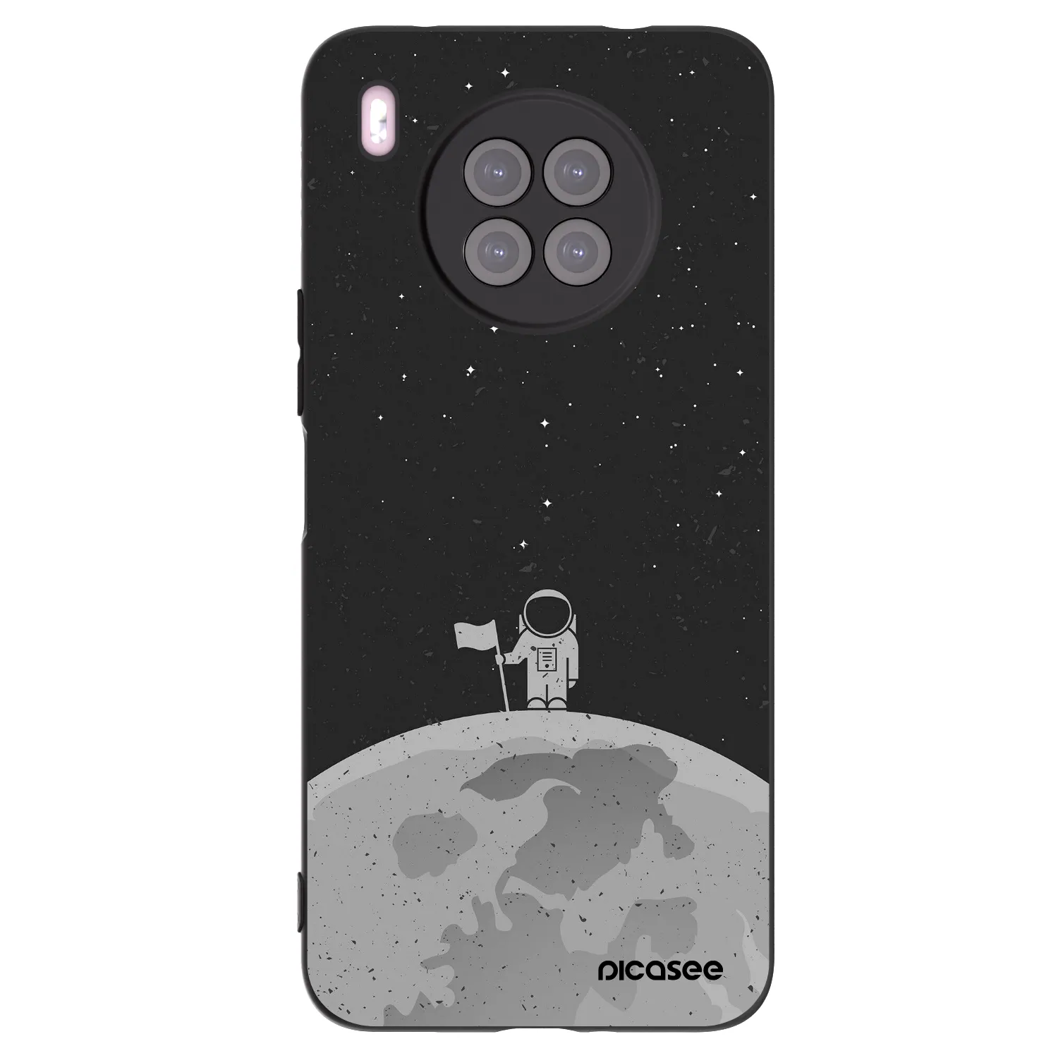 Picasee silikonowe czarne etui na Huawei Nova 8i - Astronaut