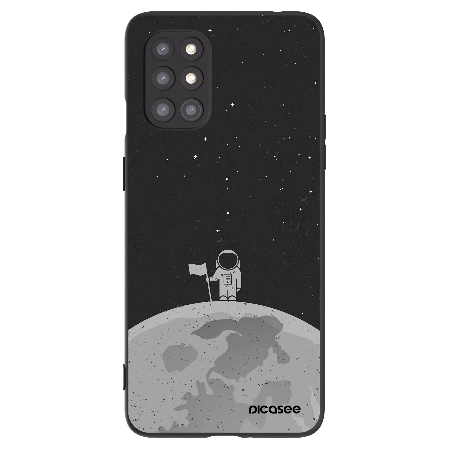 Picasee silikonowe czarne etui na OnePlus 8T - Astronaut