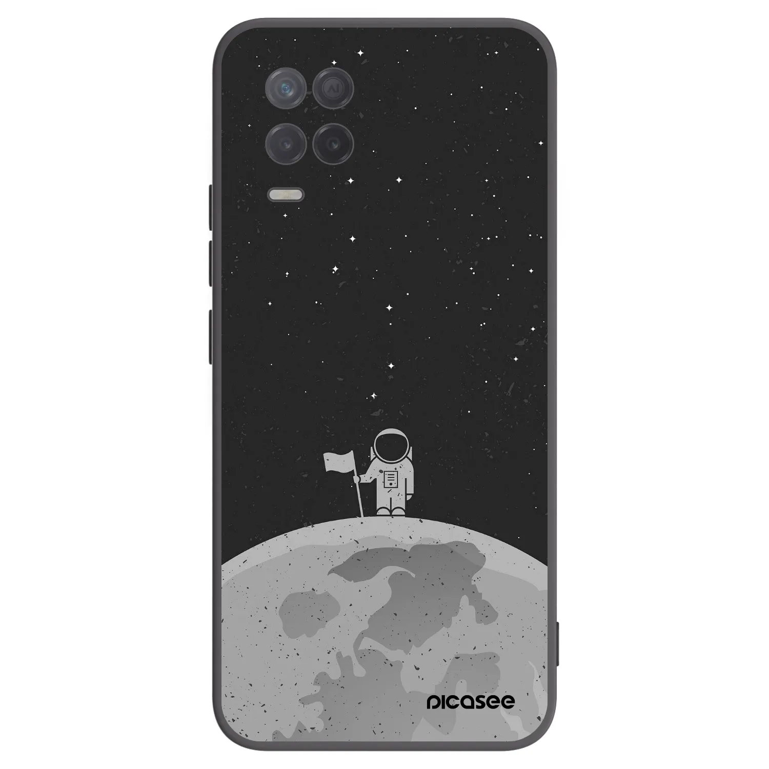 Picasee silikonowe czarne etui na Realme 8 5G - Astronaut