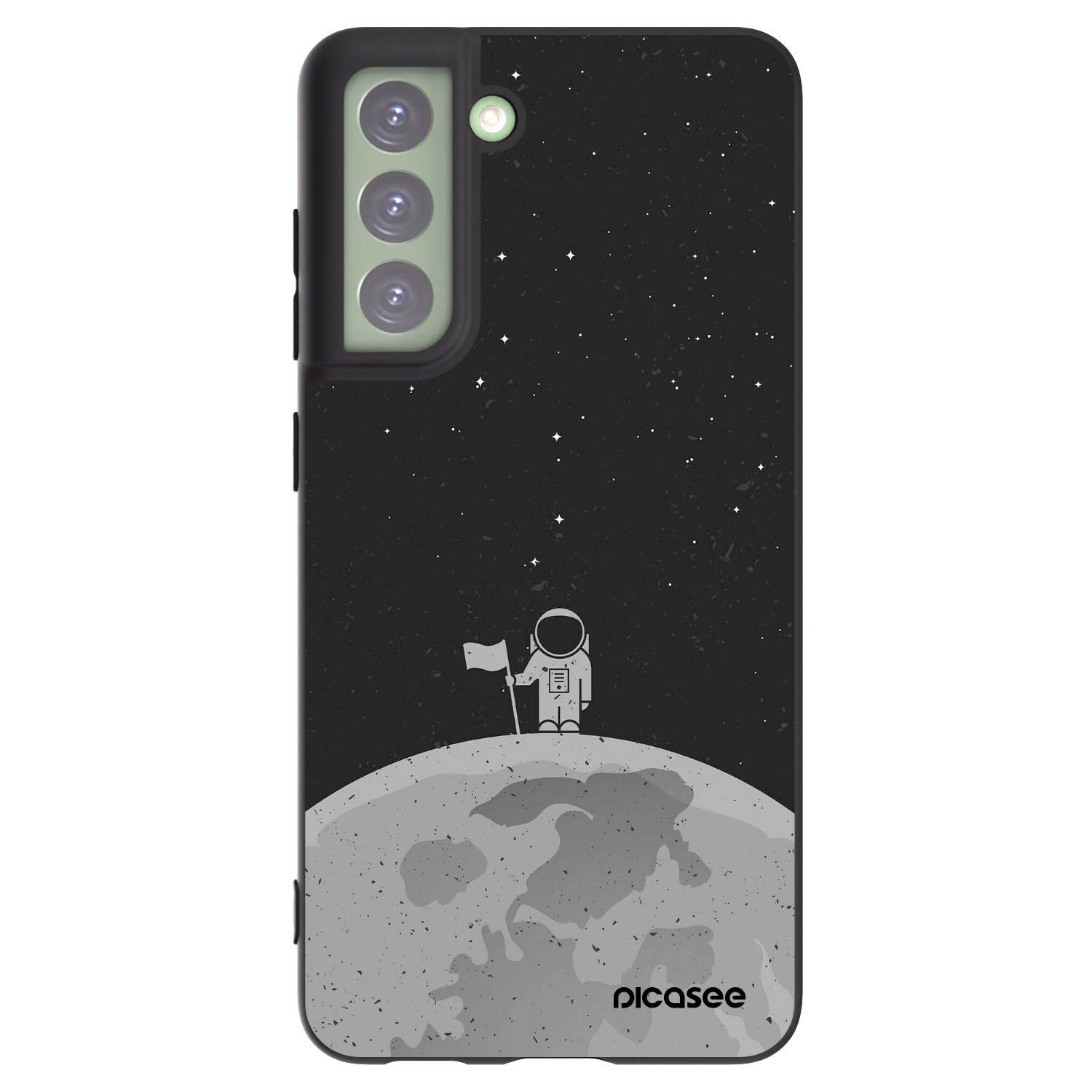 Picasee silikonowe czarne etui na Samsung Galaxy S21 FE 5G - Astronaut