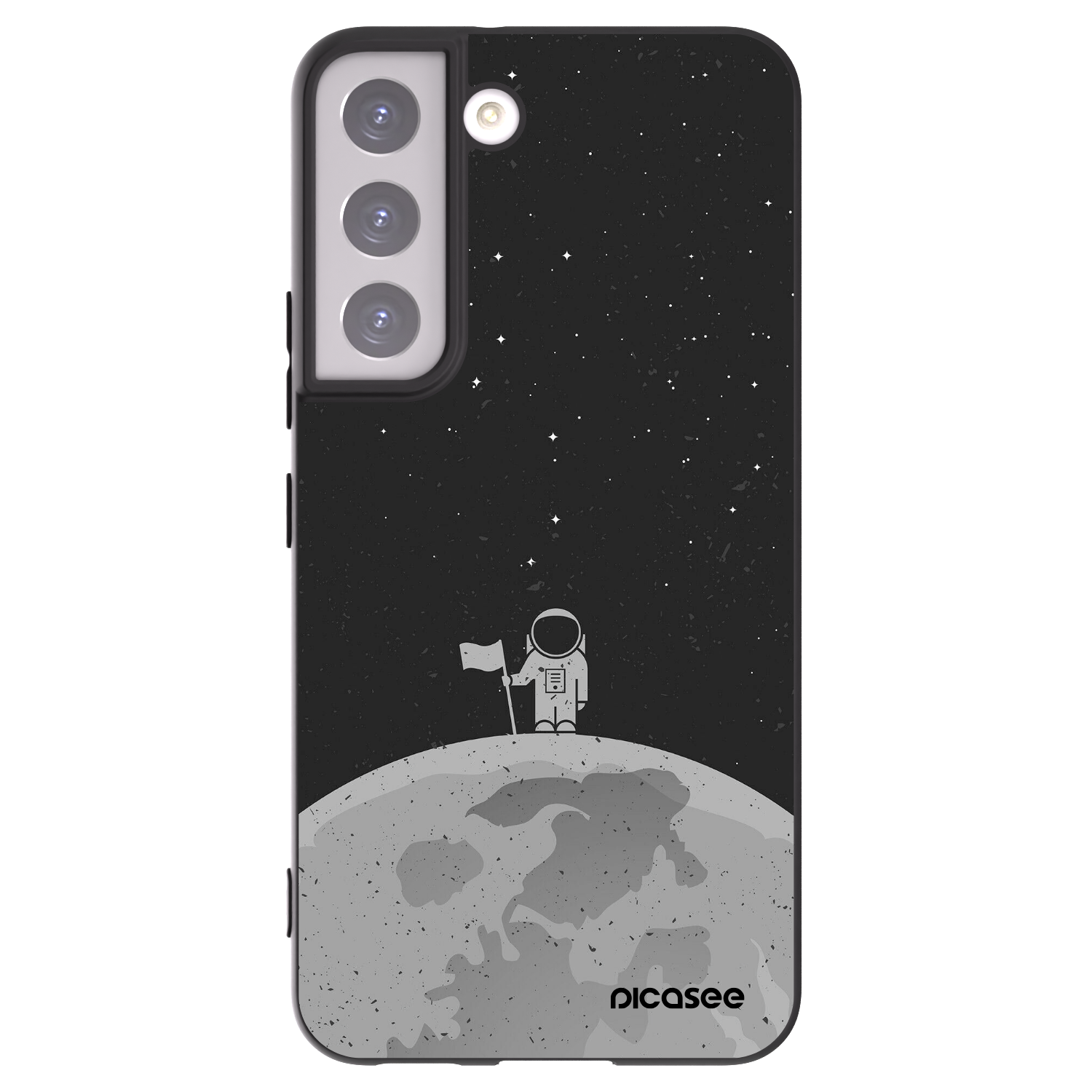 Picasee silikonowe czarne etui na Samsung Galaxy S22 5G - Astronaut