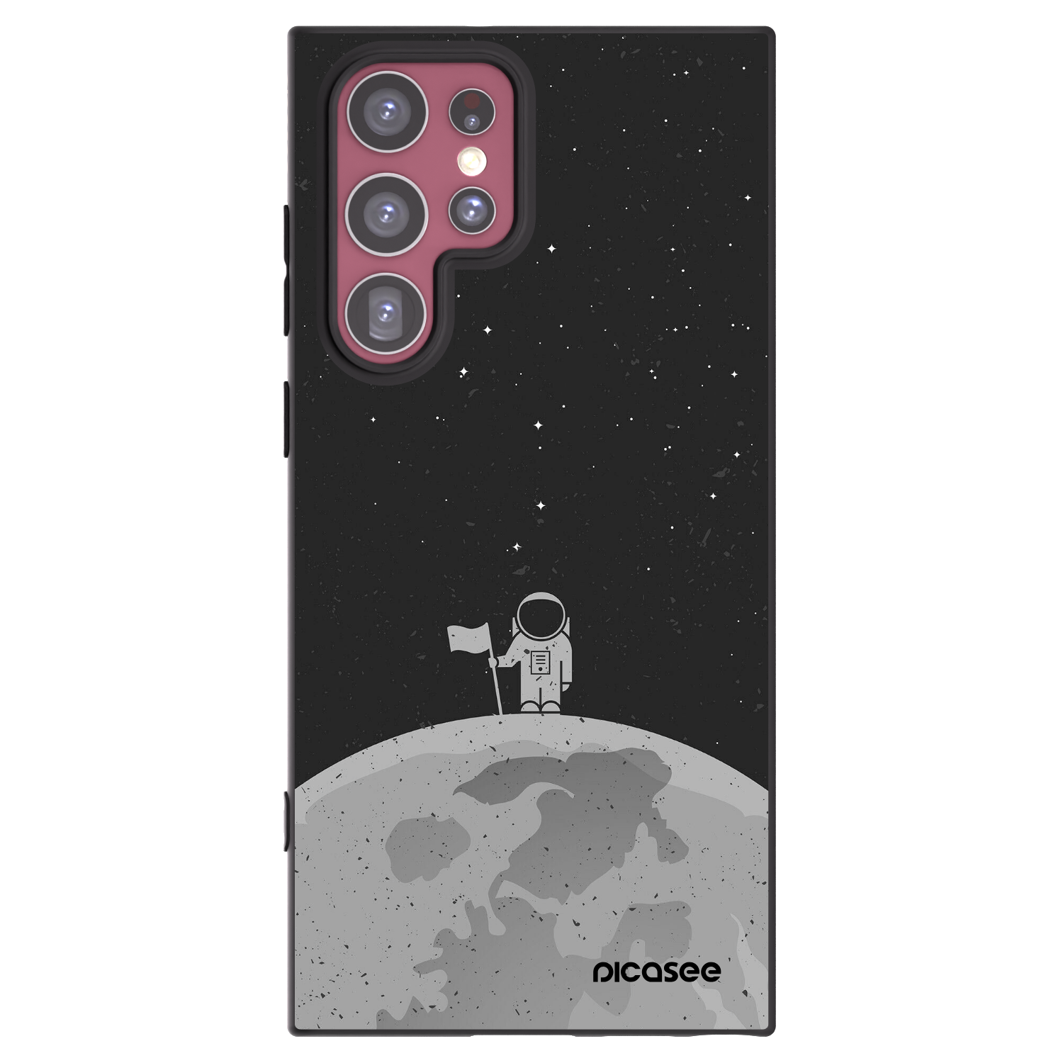 Picasee silikonowe czarne etui na Samsung Galaxy S22 Ultra 5G - Astronaut
