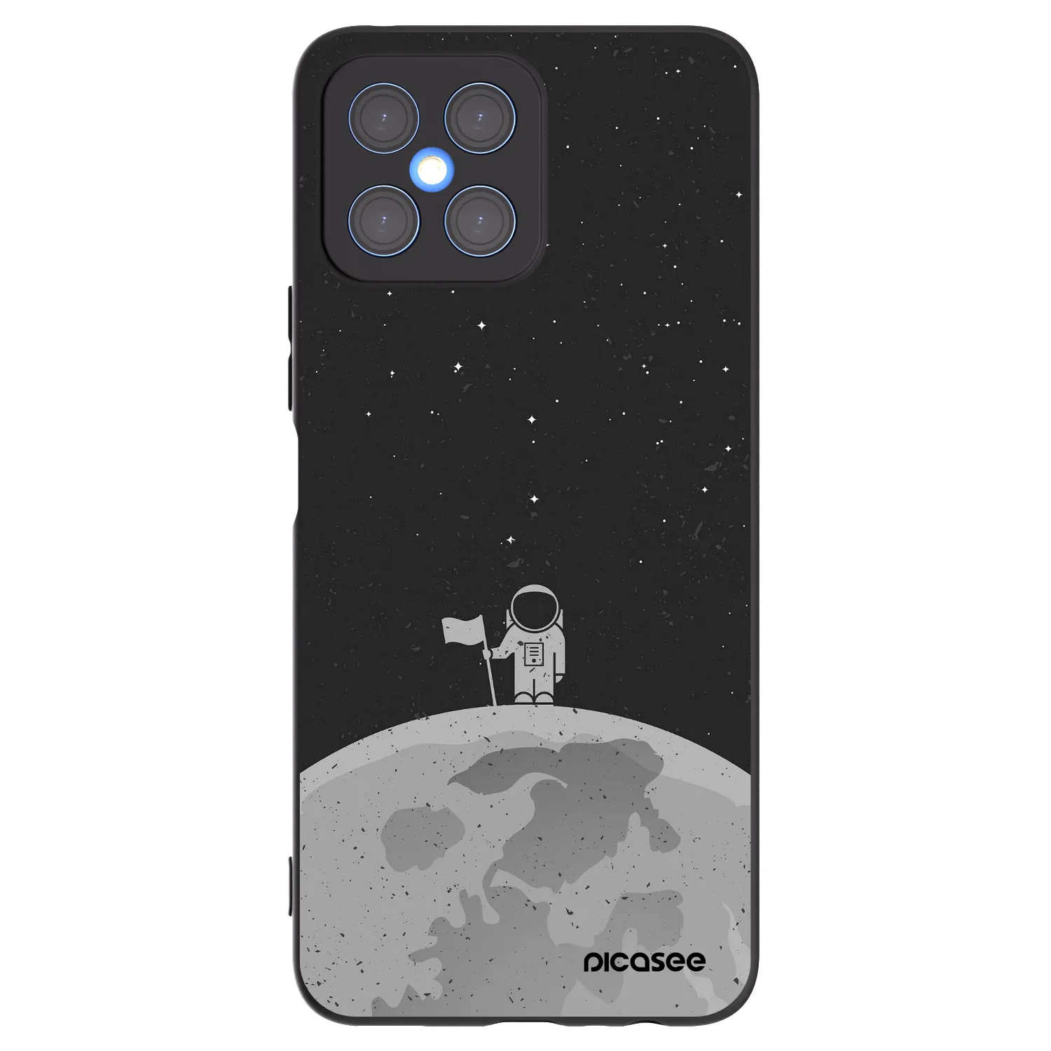 Picasee silikonowe czarne etui na Honor X8 4G - Astronaut