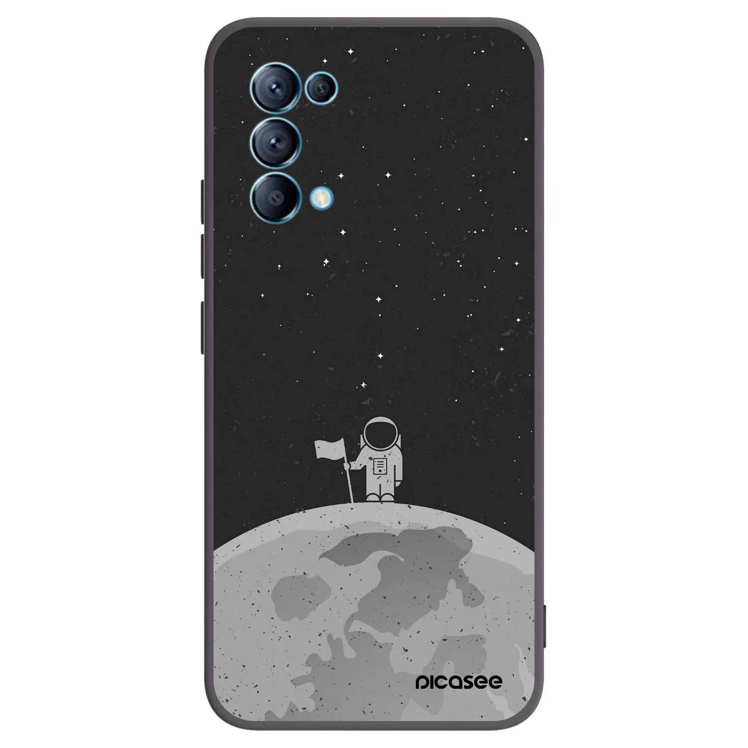 Picasee silikonowe czarne etui na OPPO Reno 5 5G - Astronaut