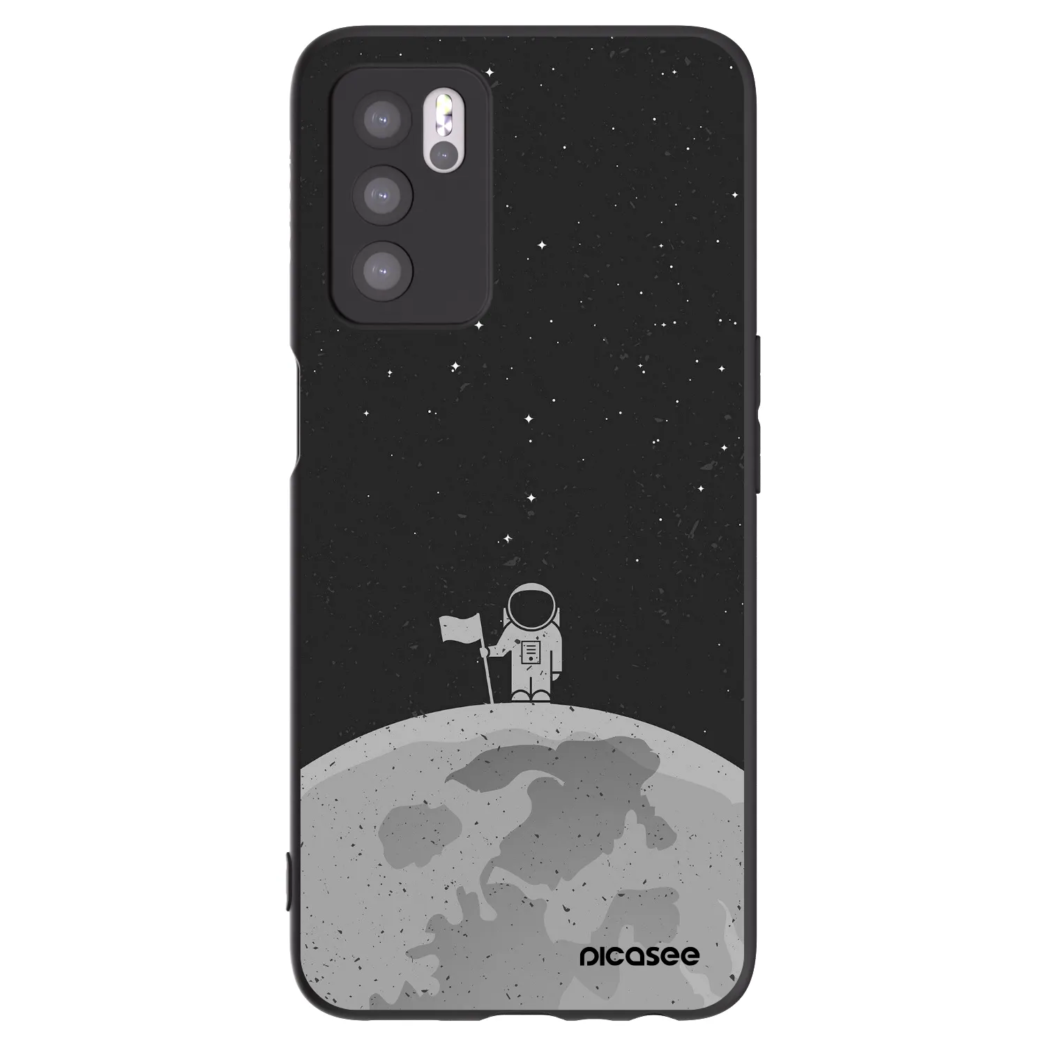 Picasee silikonowe czarne etui na OPPO A16 - Astronaut