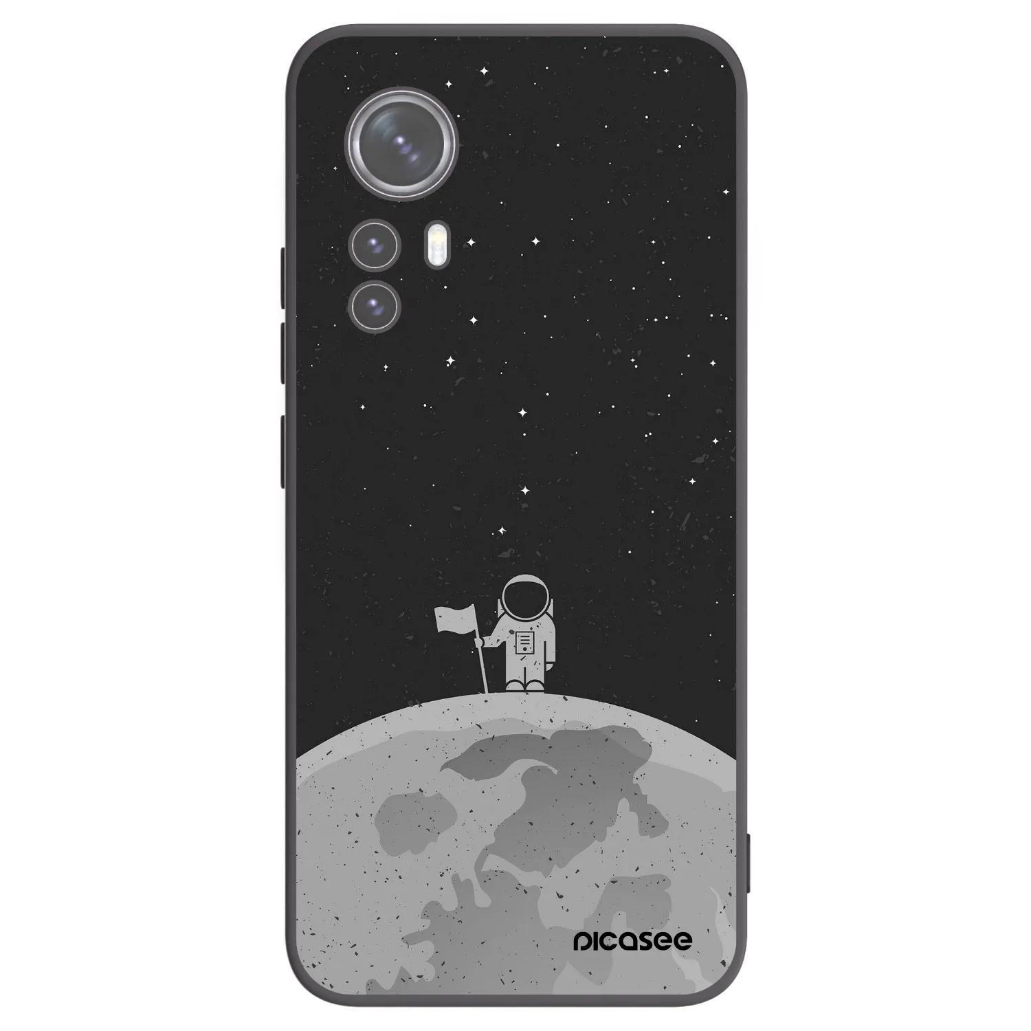 Picasee silikonowe czarne etui na Xiaomi 12X - Astronaut
