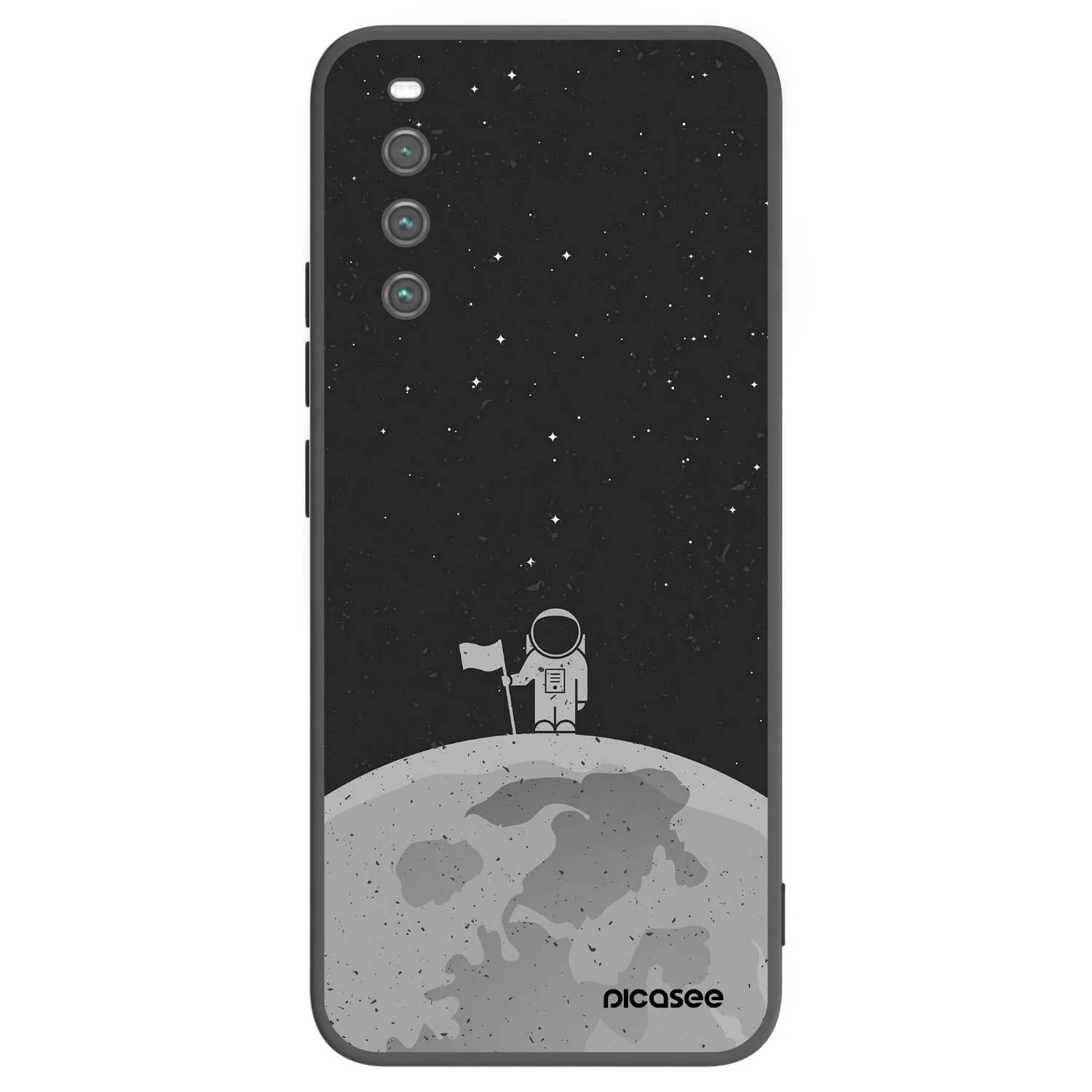 Picasee silikonowe czarne etui na Sony Xperia 10 IV 5G - Astronaut