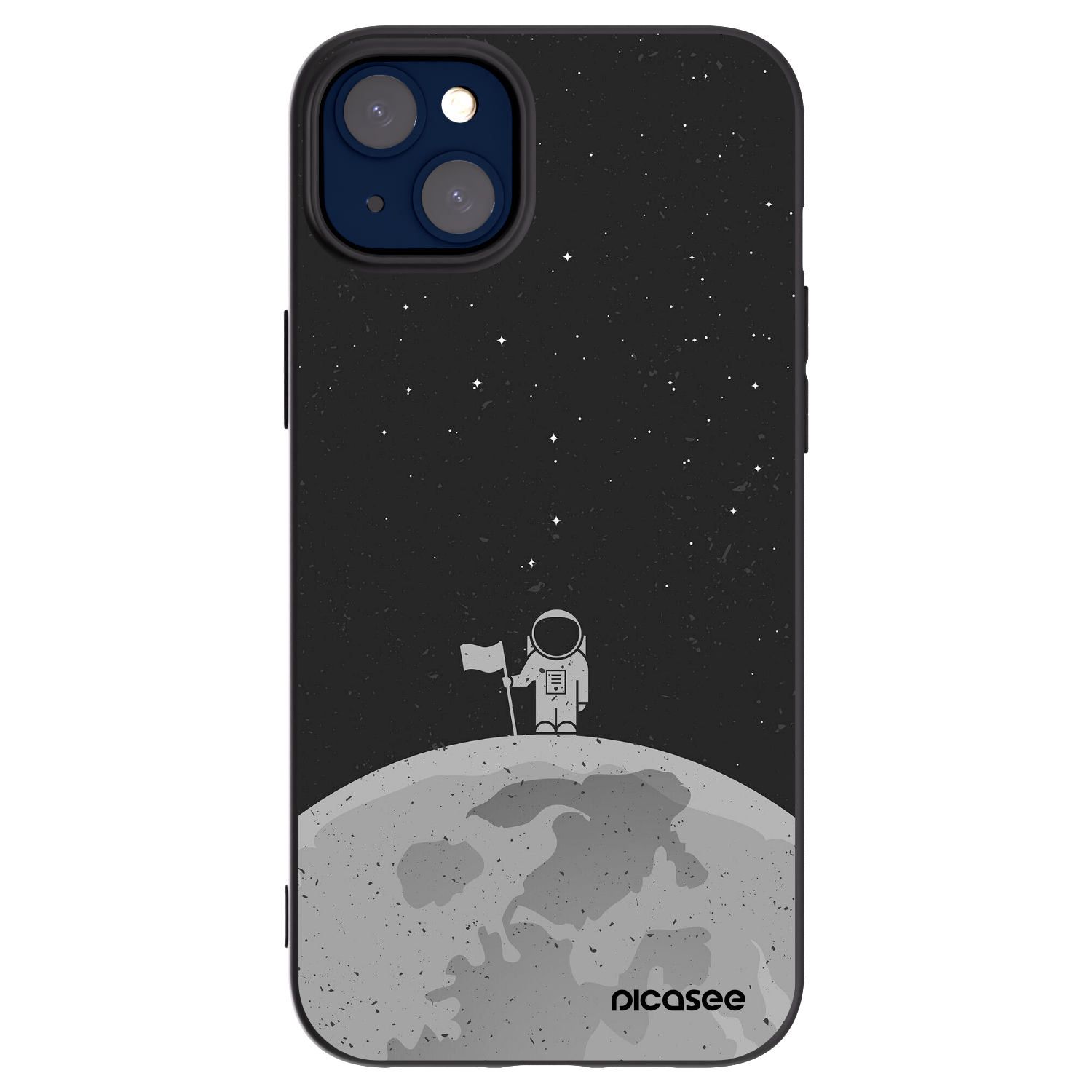 Picasee silikonowe czarne etui na Apple iPhone 14 Plus - Astronaut