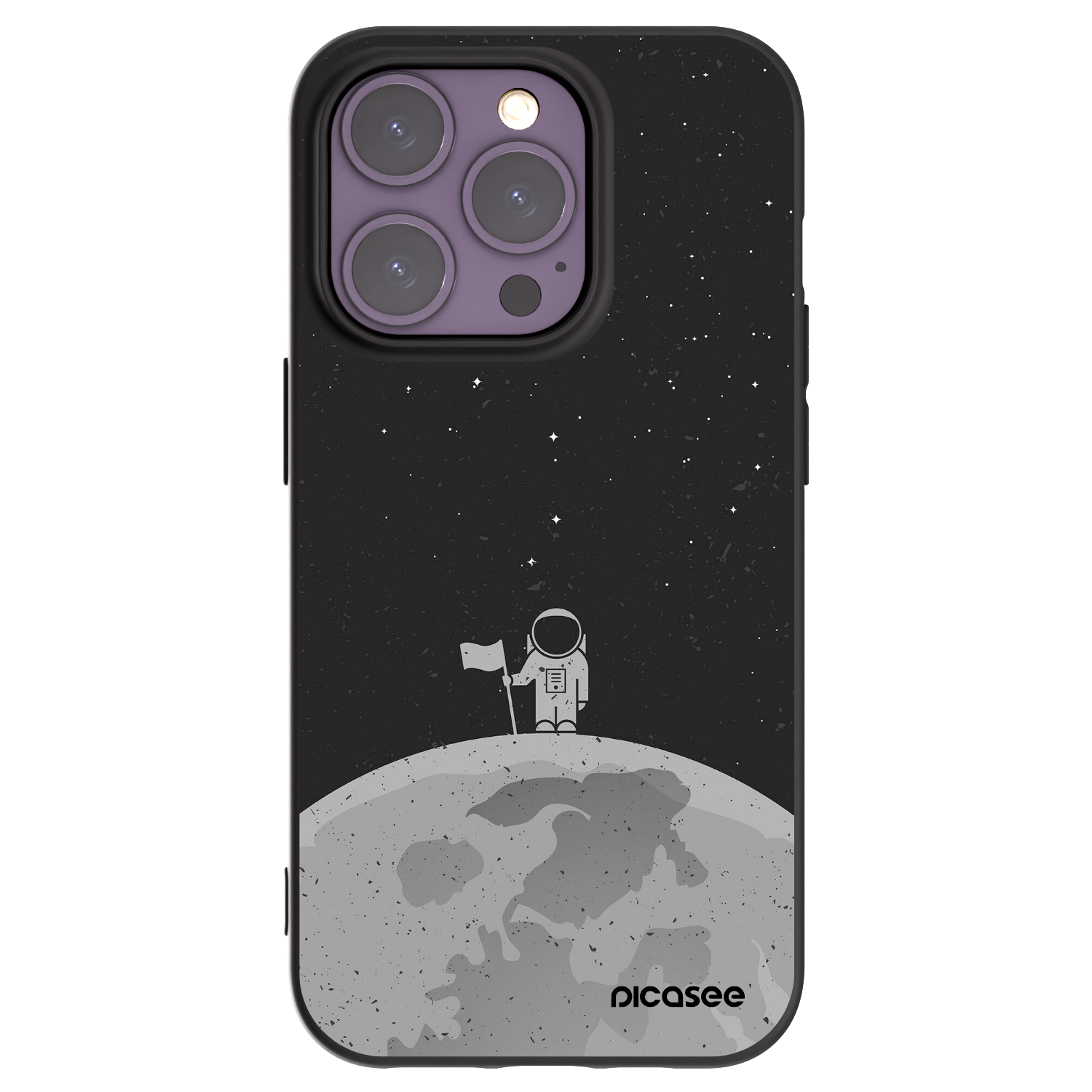 Picasee silikonowe czarne etui na Apple iPhone 14 Pro - Astronaut