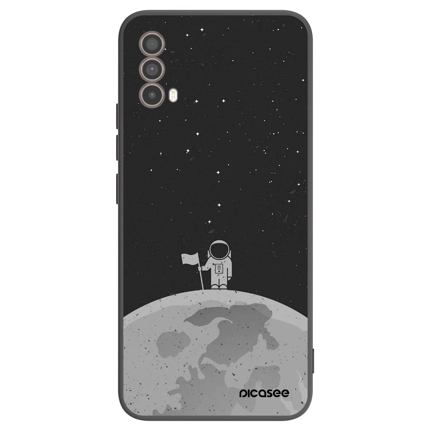 Picasee silikonowe czarne etui na Motorola Moto E40 - Astronaut