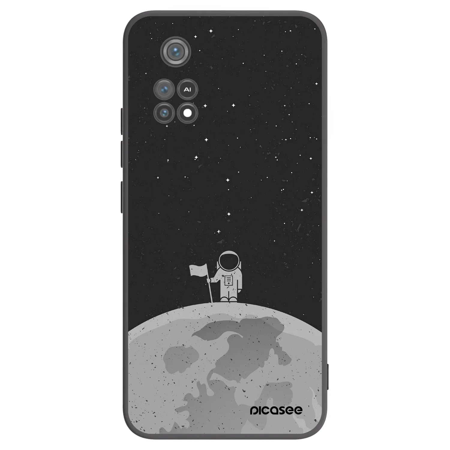 Picasee silikonowe czarne etui na Xiaomi Poco M4 Pro - Astronaut