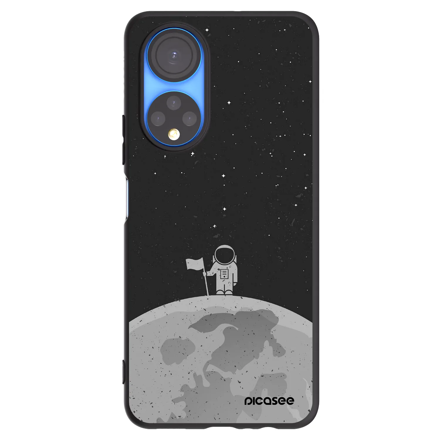 Picasee silikonowe czarne etui na Honor X7 - Astronaut