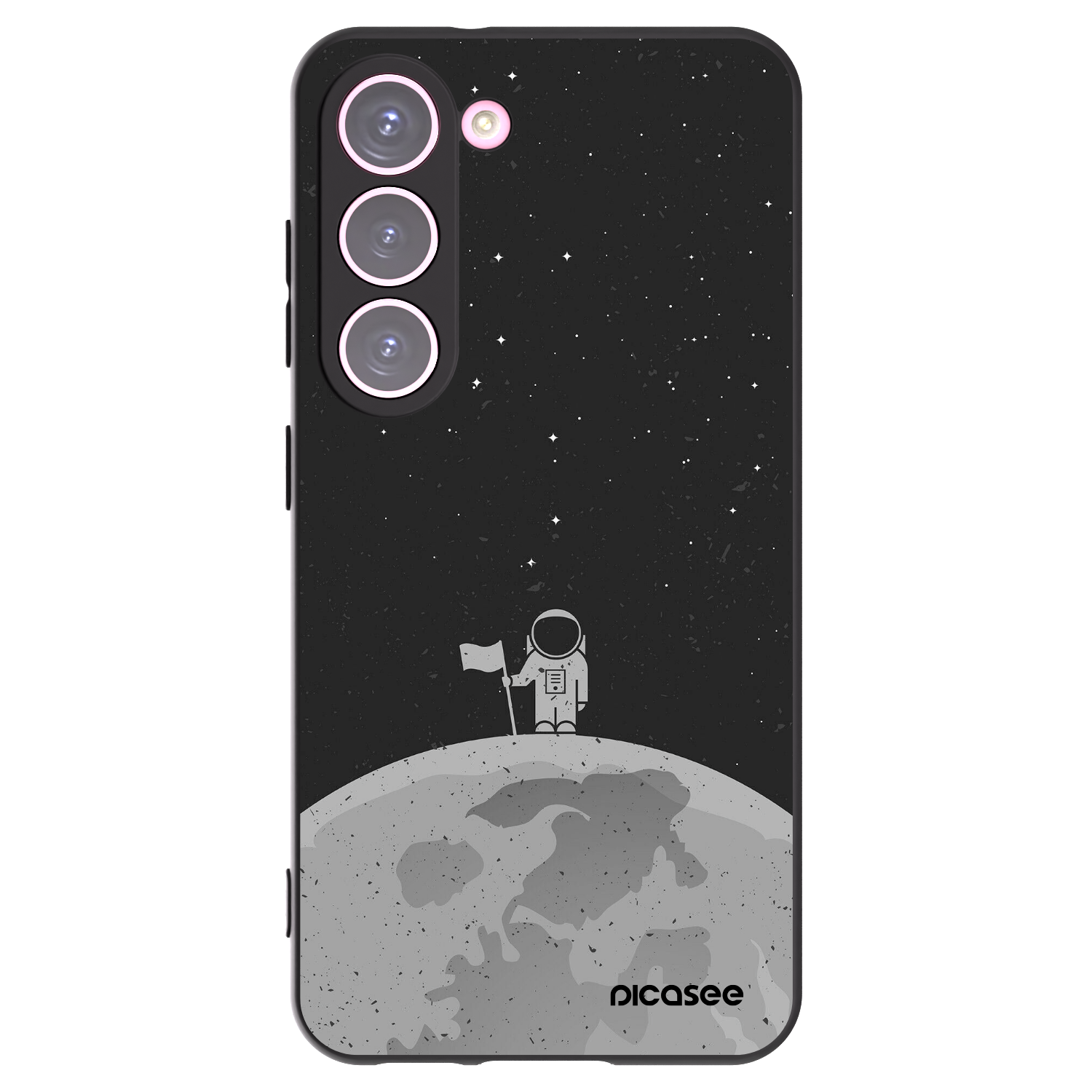 Picasee silikonowe czarne etui na Samsung Galaxy S23 5G - Astronaut