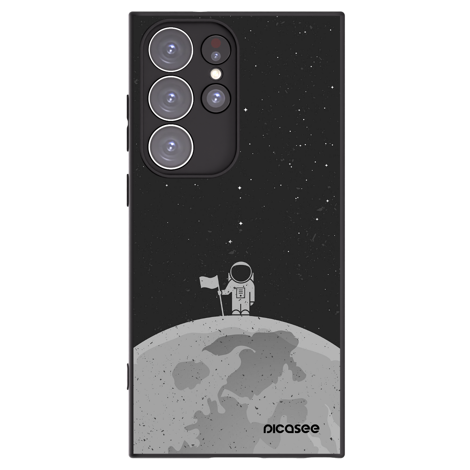 Picasee silikonowe czarne etui na Samsung Galaxy S23 Ultra 5G - Astronaut