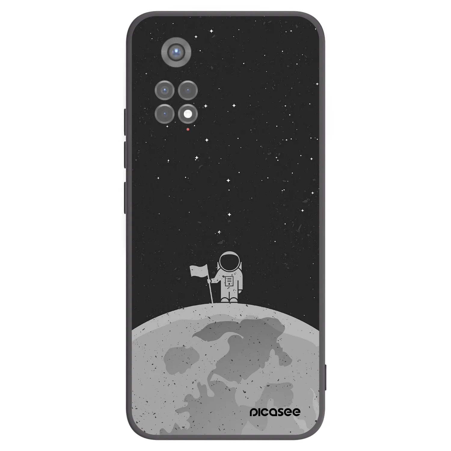 Picasee silikonowe czarne etui na Xiaomi Redmi Note 11S 5G - Astronaut