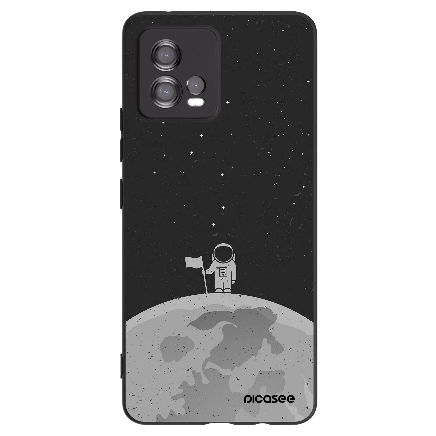 Picasee silikonowe czarne etui na Motorola Moto G72 - Astronaut