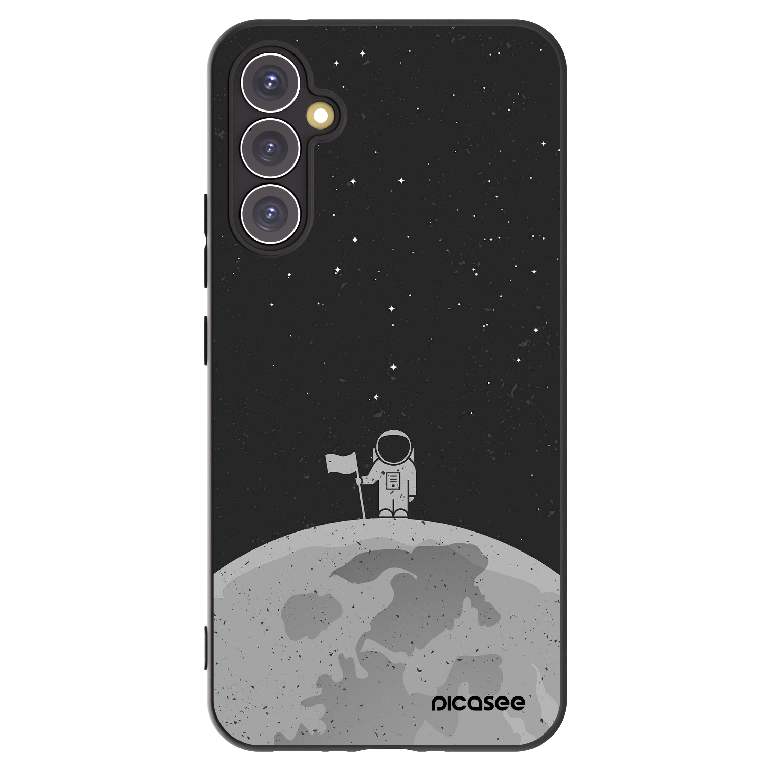 Picasee silikonowe czarne etui na Samsung Galaxy A34 5G A346B - Astronaut