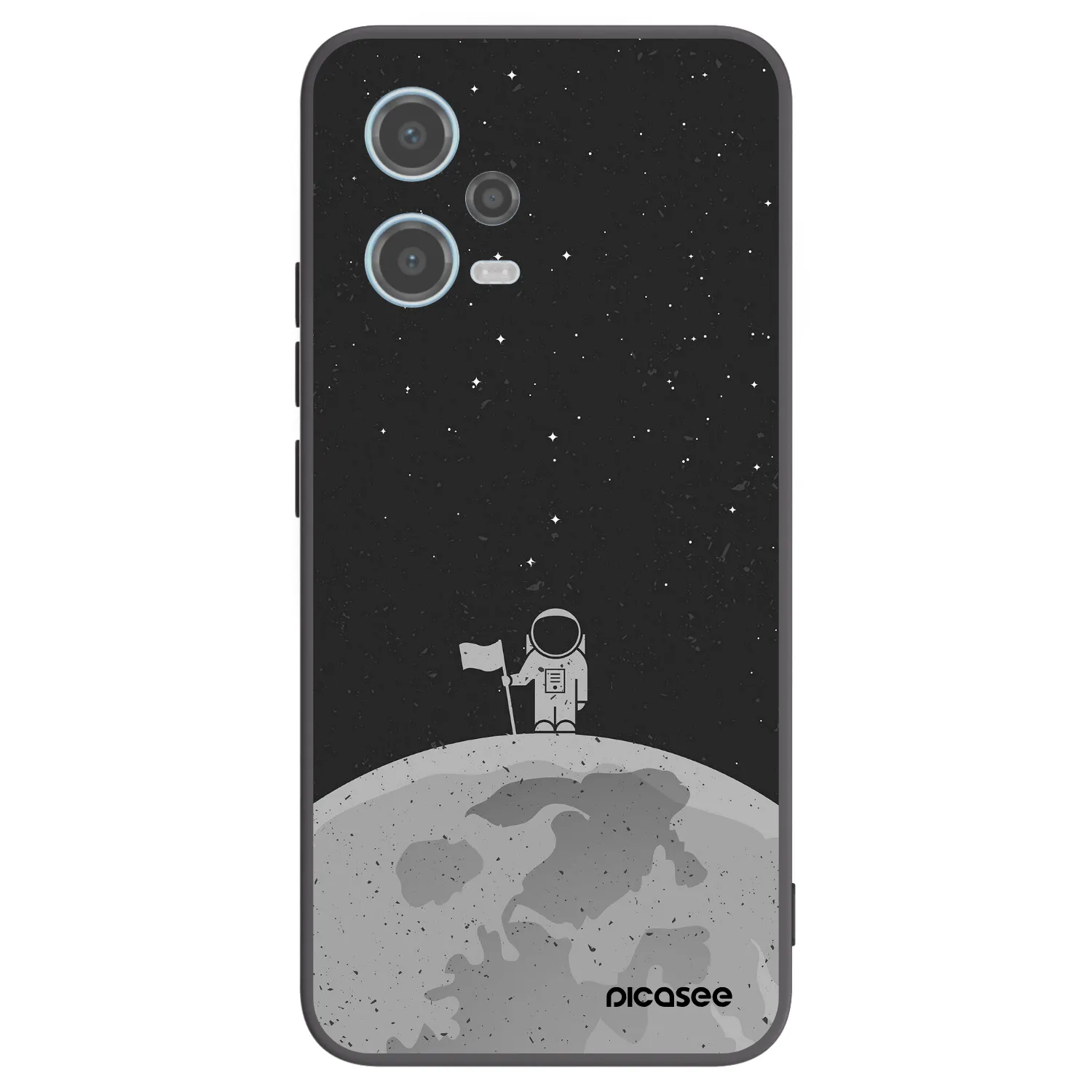 Picasee silikonowe czarne etui na Xiaomi Redmi Note 12 5G - Astronaut