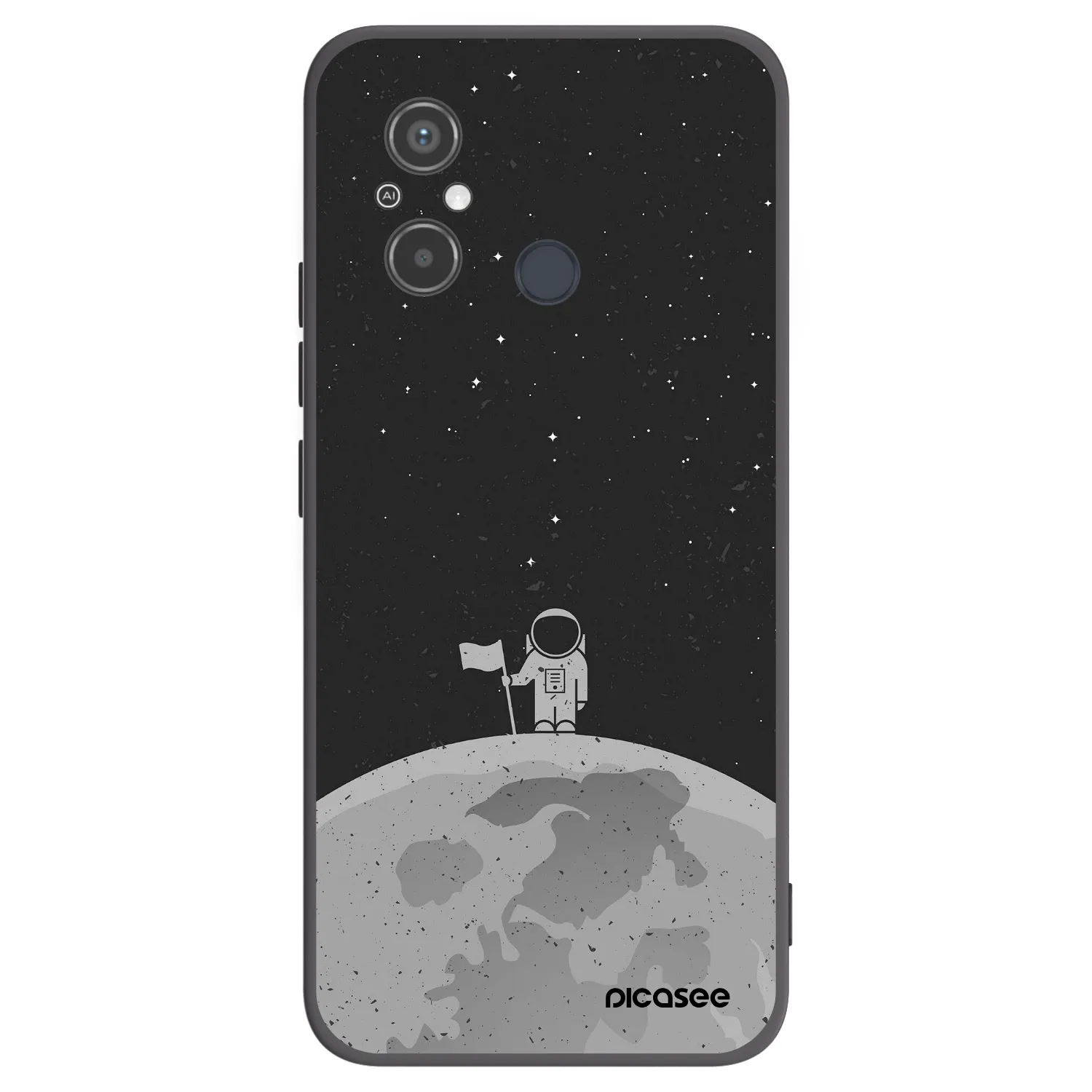 Picasee silikonowe czarne etui na Xiaomi Redmi 12C - Astronaut