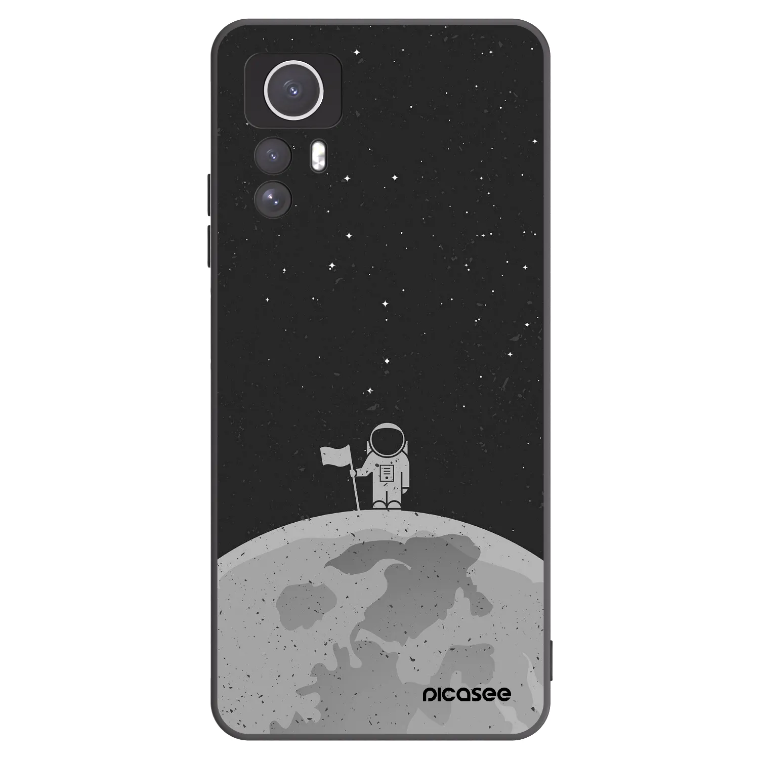Picasee silikonowe czarne etui na Xiaomi Redmi Note 12S - Astronaut