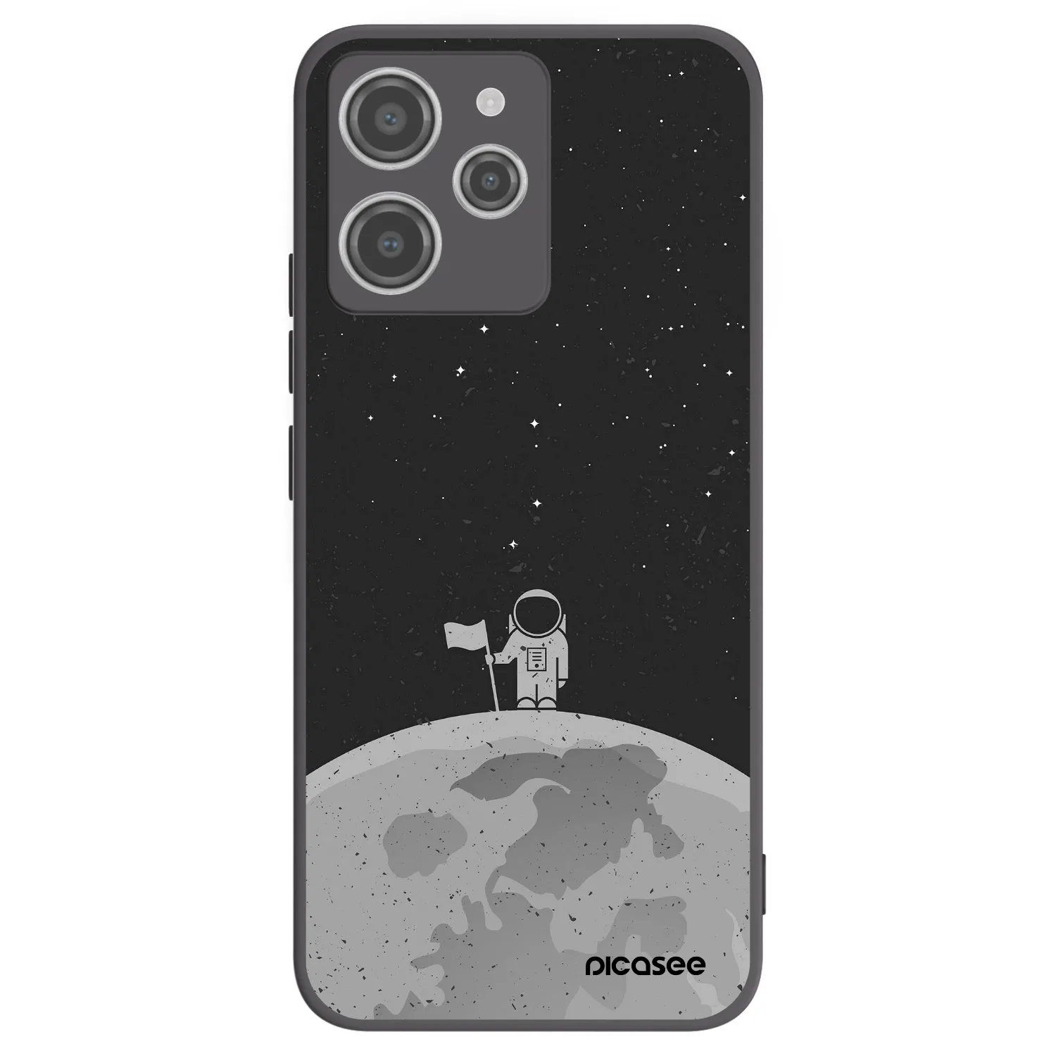 Picasee silikonowe czarne etui na Xiaomi Redmi 12 4G - Astronaut