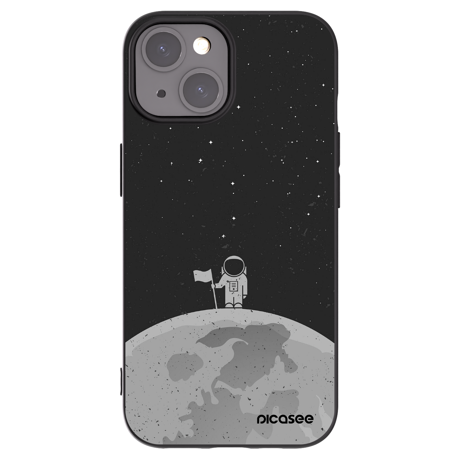 Picasee silikonowe czarne etui na Apple iPhone 15 - Astronaut