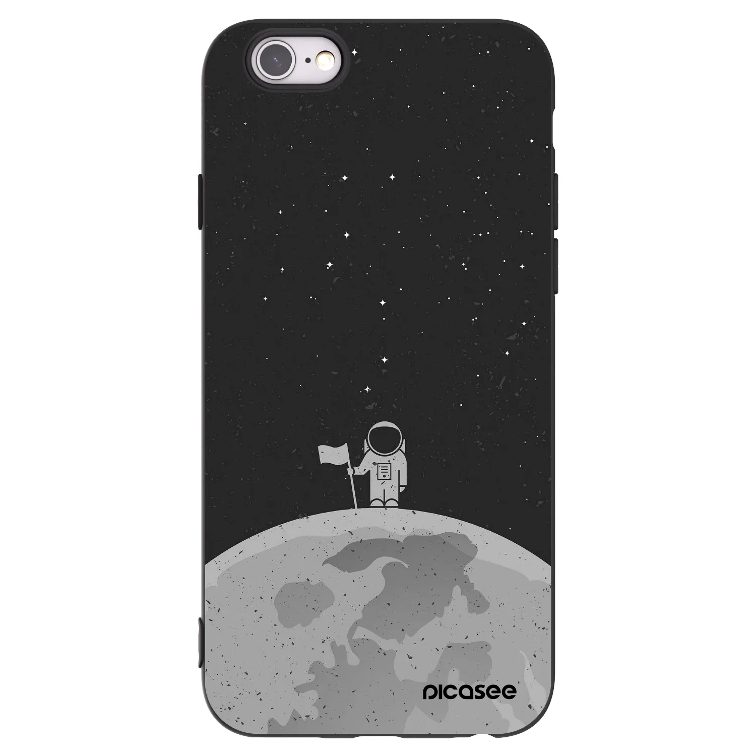 Picasee silikonowe czarne etui na Apple iPhone 6/6S - Astronaut