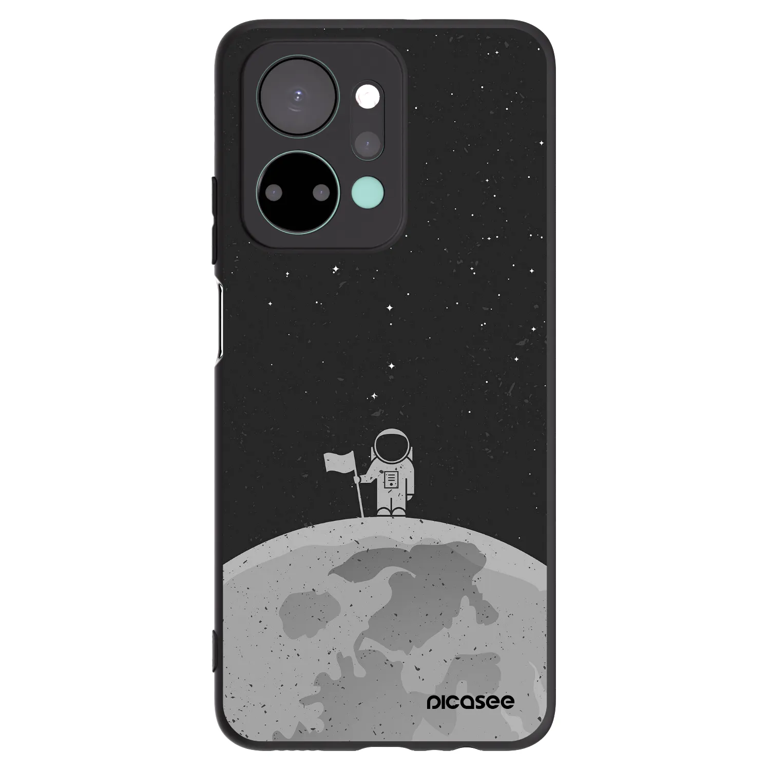 Picasee silikonowe czarne etui na Honor X7a - Astronaut