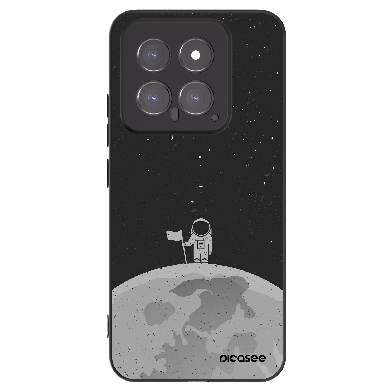 Picasee silikonowe czarne etui na Xiaomi 14 - Astronaut