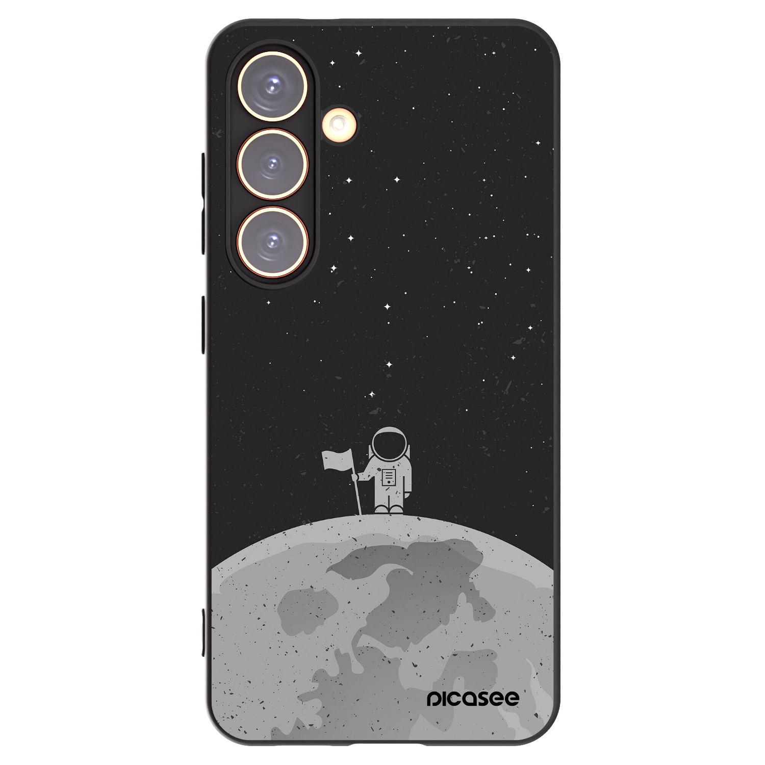 Picasee silikonowe czarne etui na Samsung Galaxy S24 S921B 5G - Astronaut