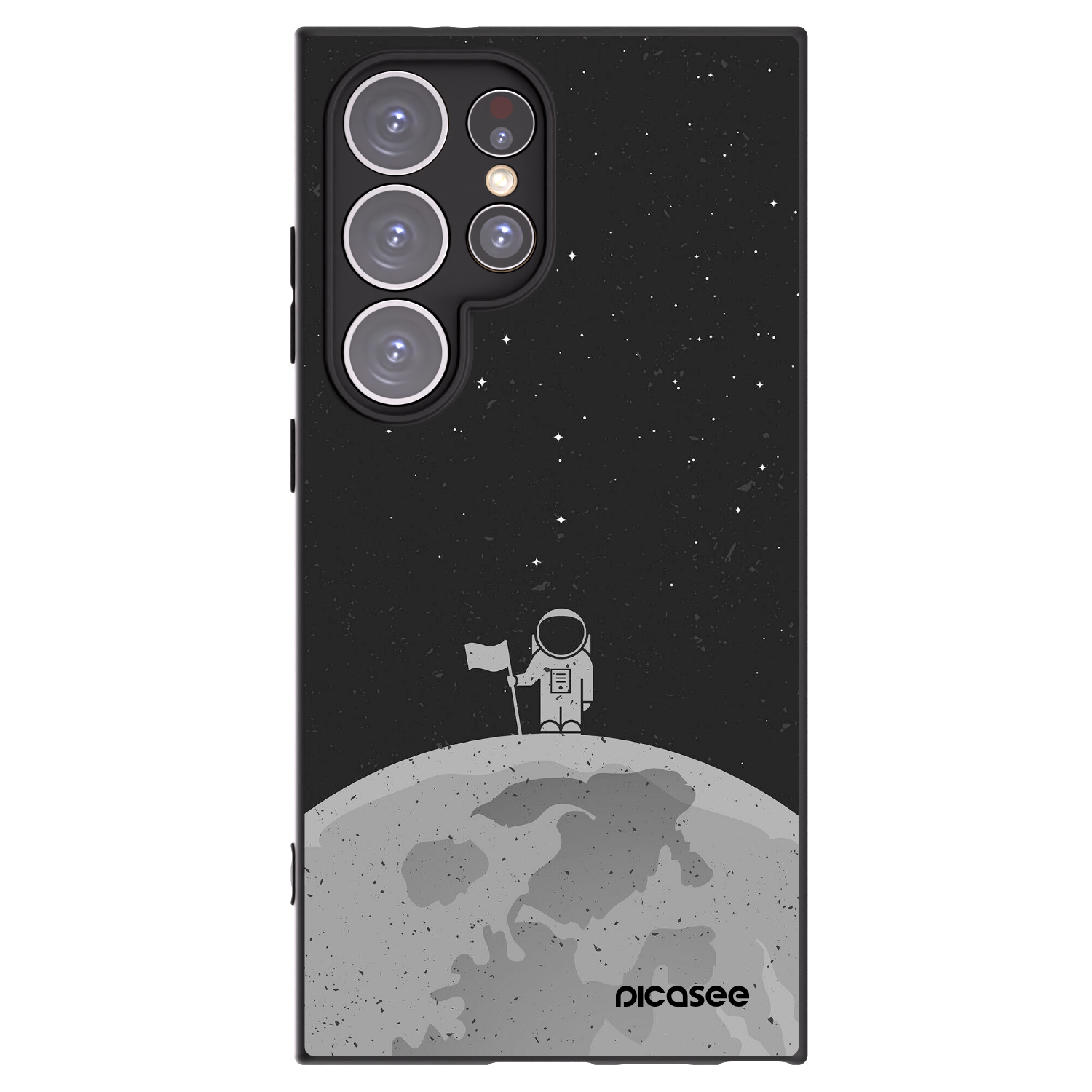 Picasee silikonowe czarne etui na Samsung Galaxy S24 Ultra S928B 5G - Astronaut