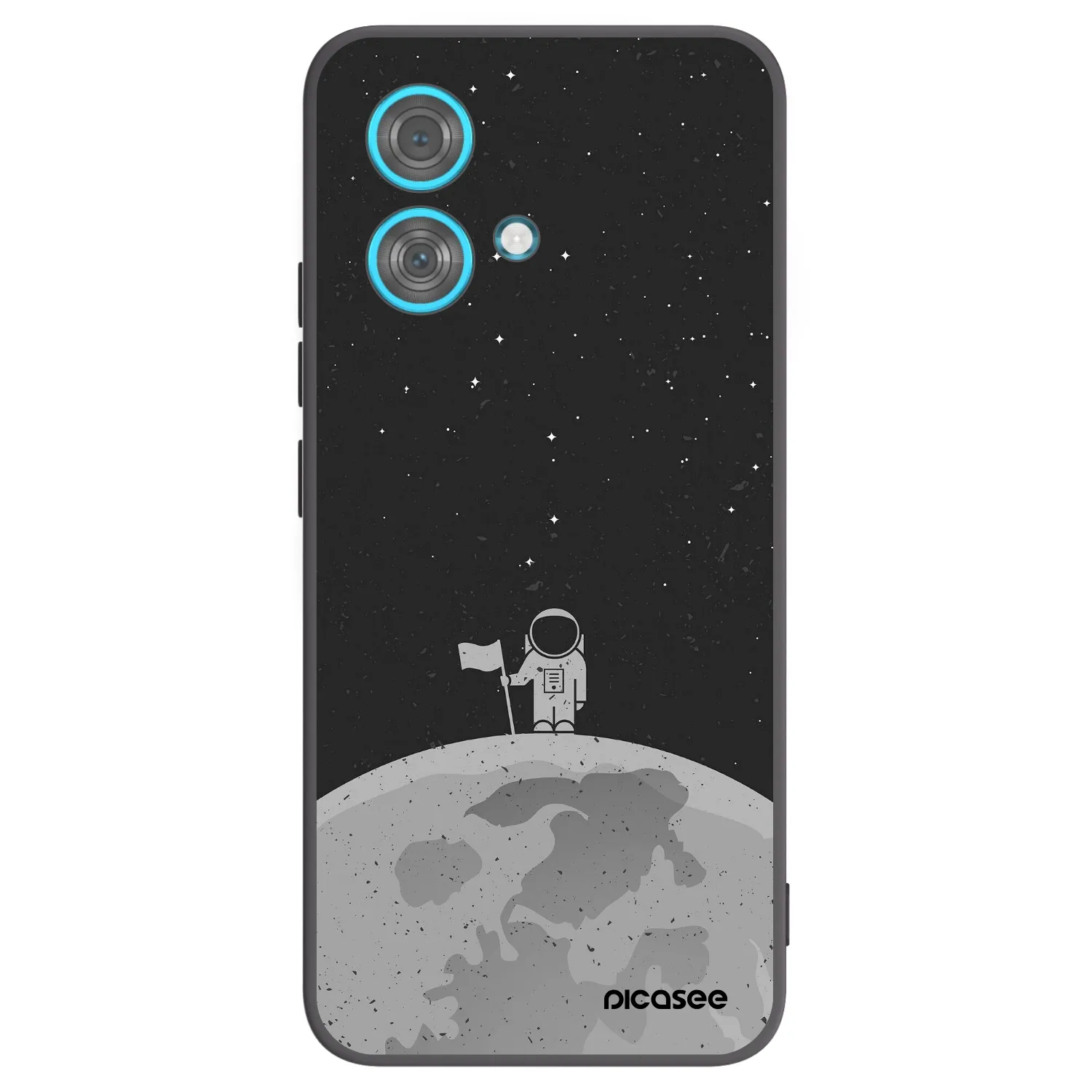Picasee silikonowe czarne etui na Motorola Edge 40 Neo - Astronaut
