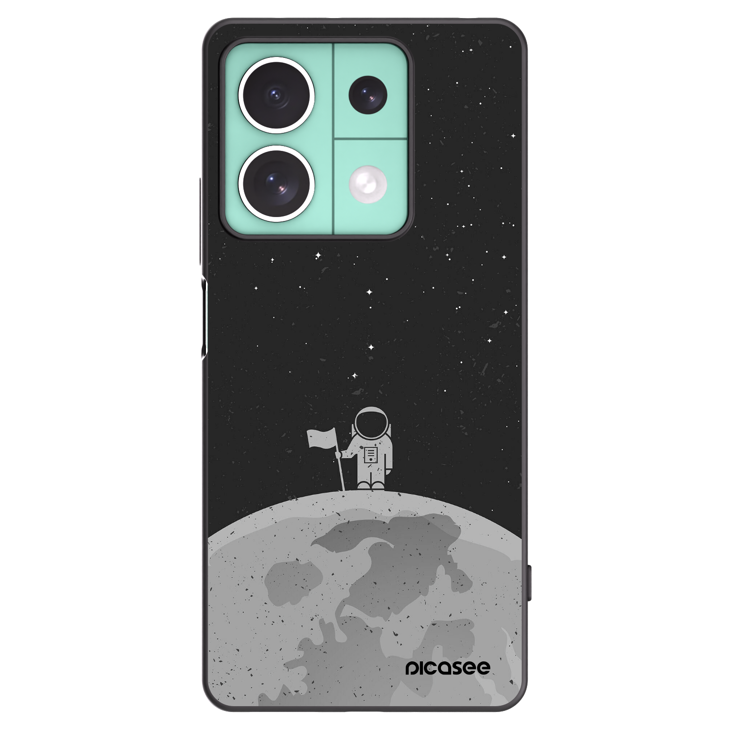 Picasee silikonowe czarne etui na Xiaomi Redmi Note 13 5G - Astronaut