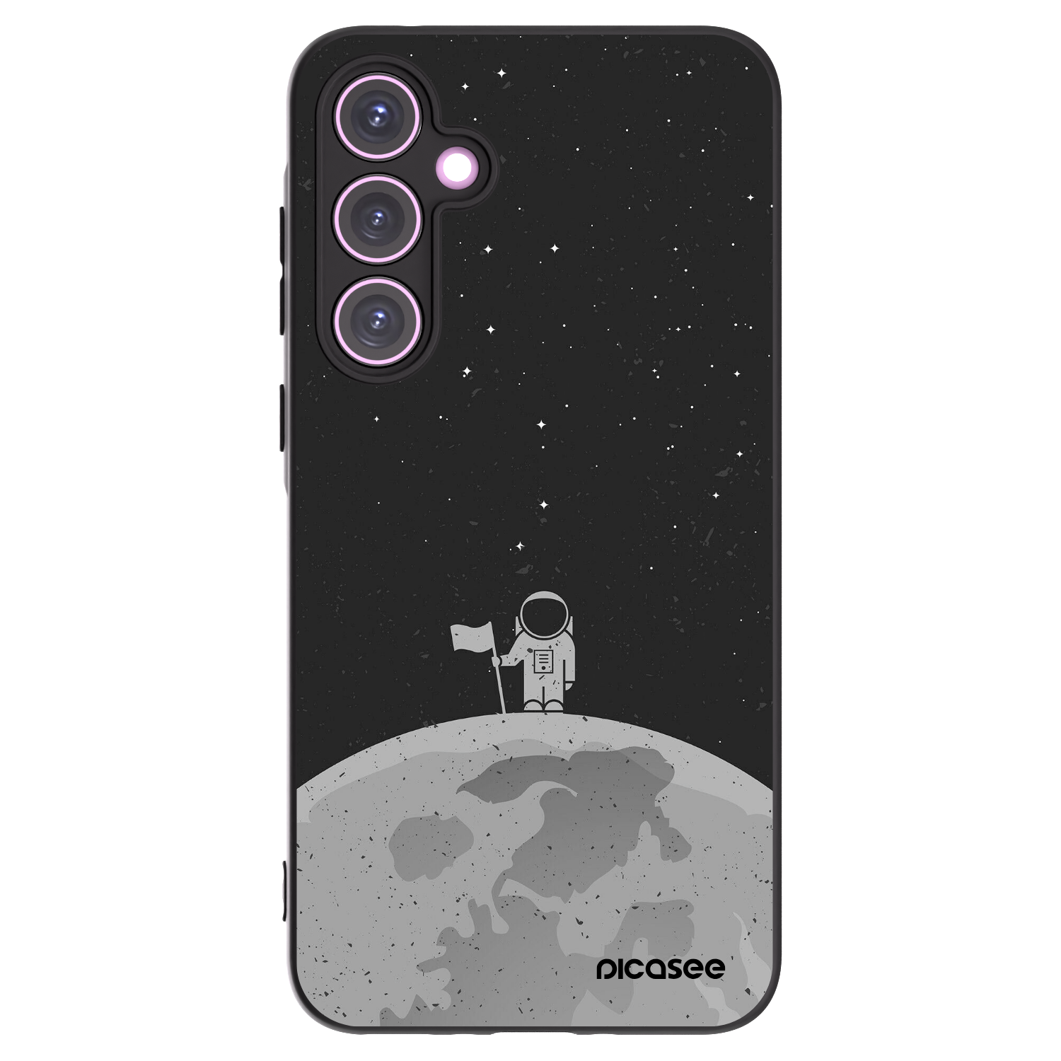 Picasee silikonowe czarne etui na Samsung Galaxy A35 5G A356B - Astronaut