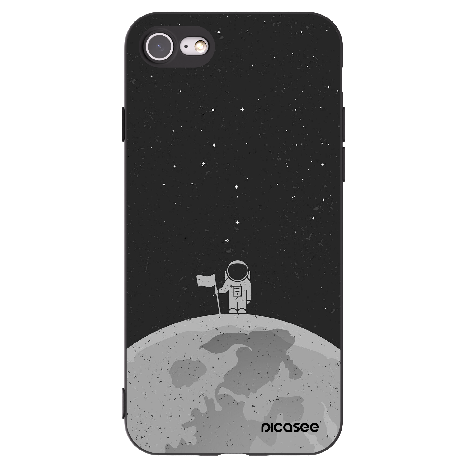 Picasee silikonowe czarne etui na Apple iPhone 8 - Astronaut