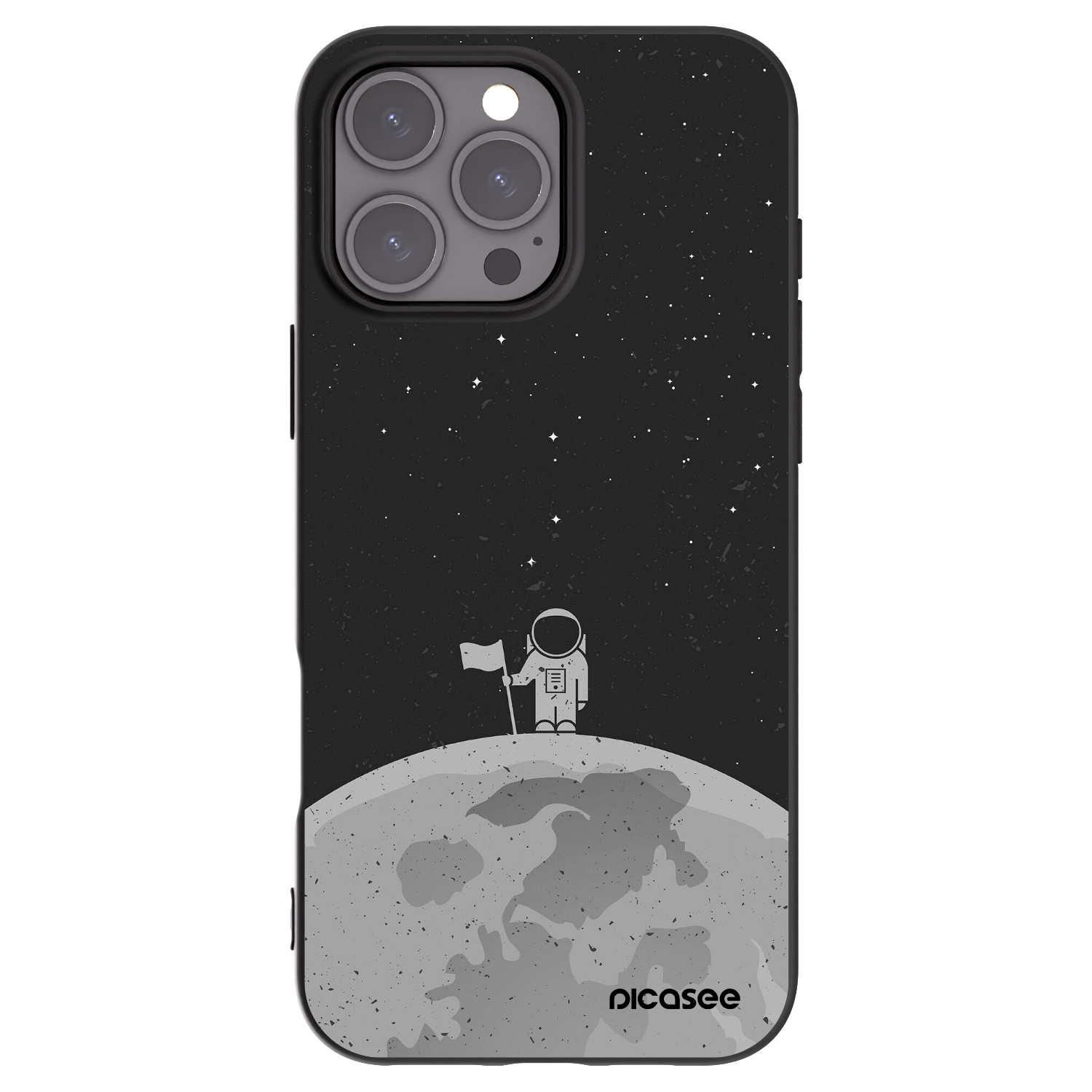 Picasee silikonowe czarne etui na Apple iPhone 16 Pro Max - Astronaut