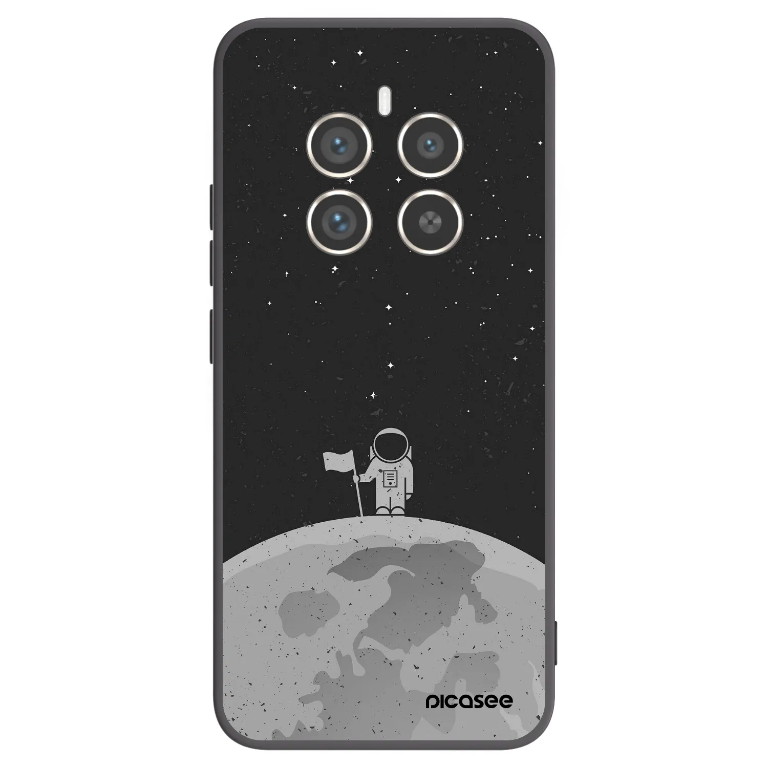 Picasee silikonowe czarne etui na Realme 12 Pro 5G - Astronaut