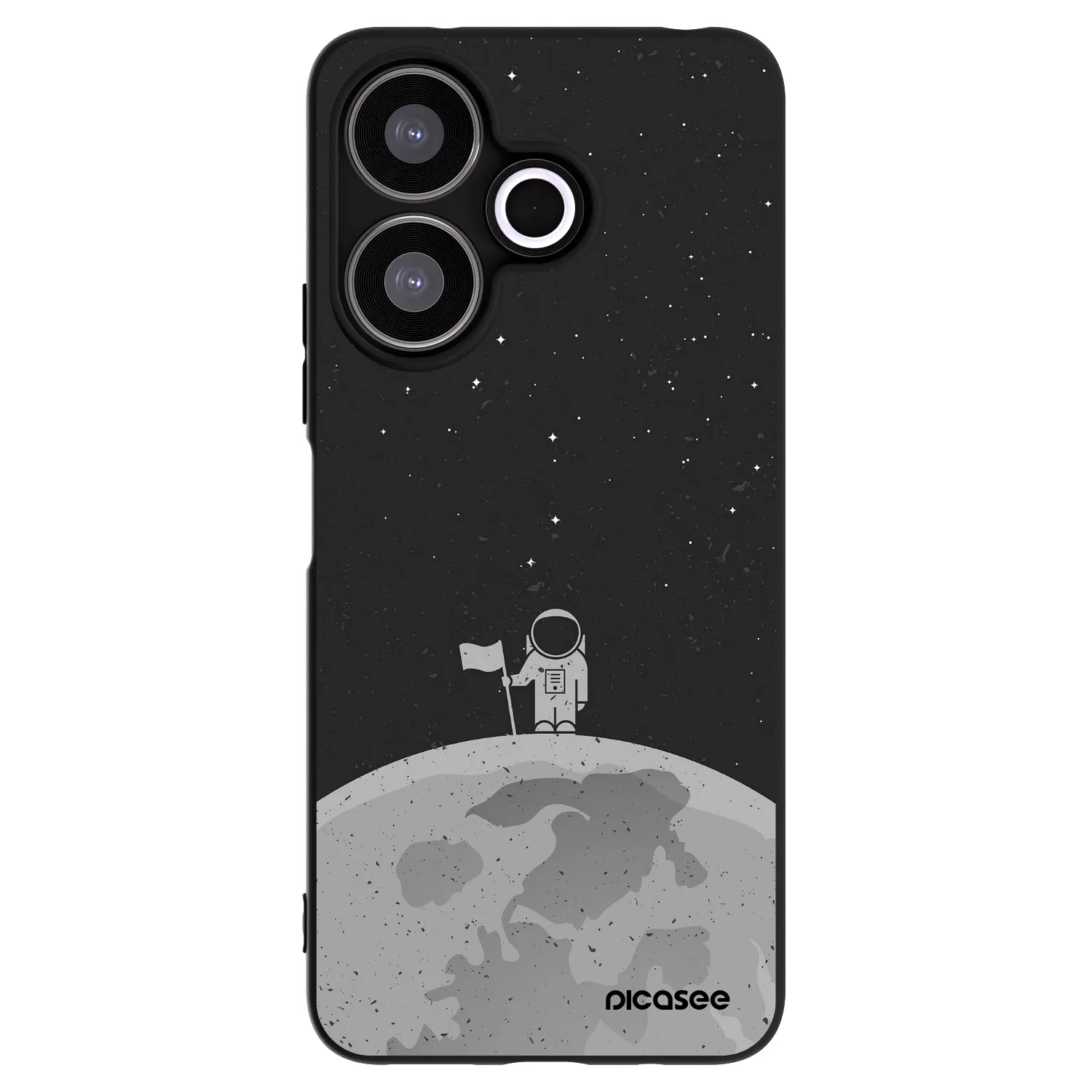 Picasee silikonowe czarne etui na Xiaomi Redmi 13 4G - Astronaut