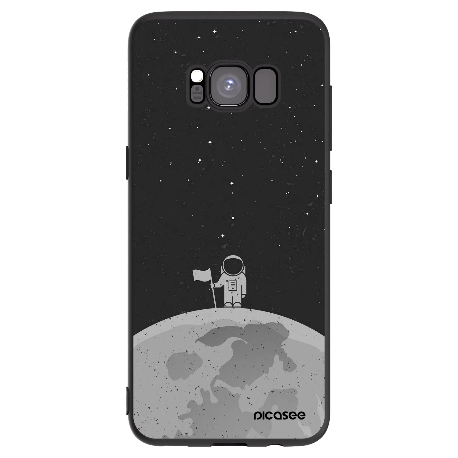 Picasee silikonowe czarne etui na Samsung Galaxy S8 G950F - Astronaut