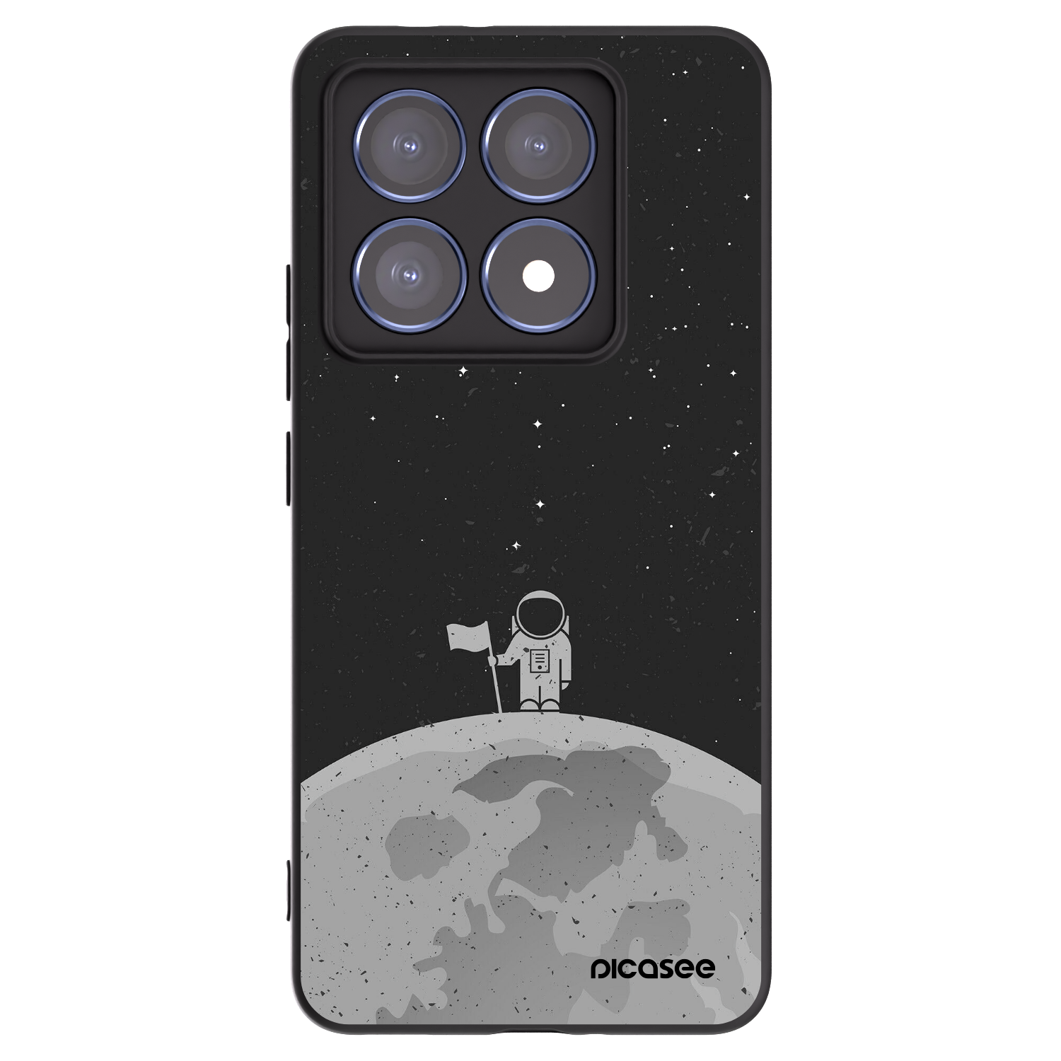 Picasee silikonowe czarne etui na Xiaomi 14T Pro - Astronaut