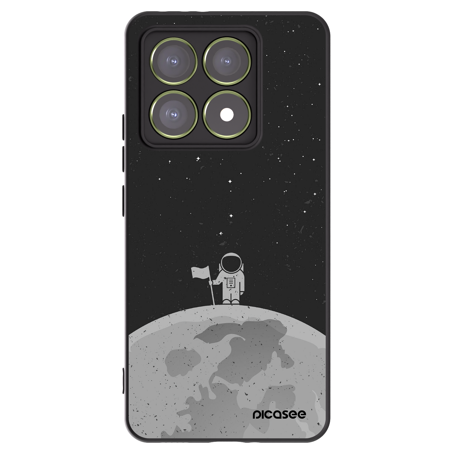 Picasee silikonowe czarne etui na Xiaomi 14T - Astronaut