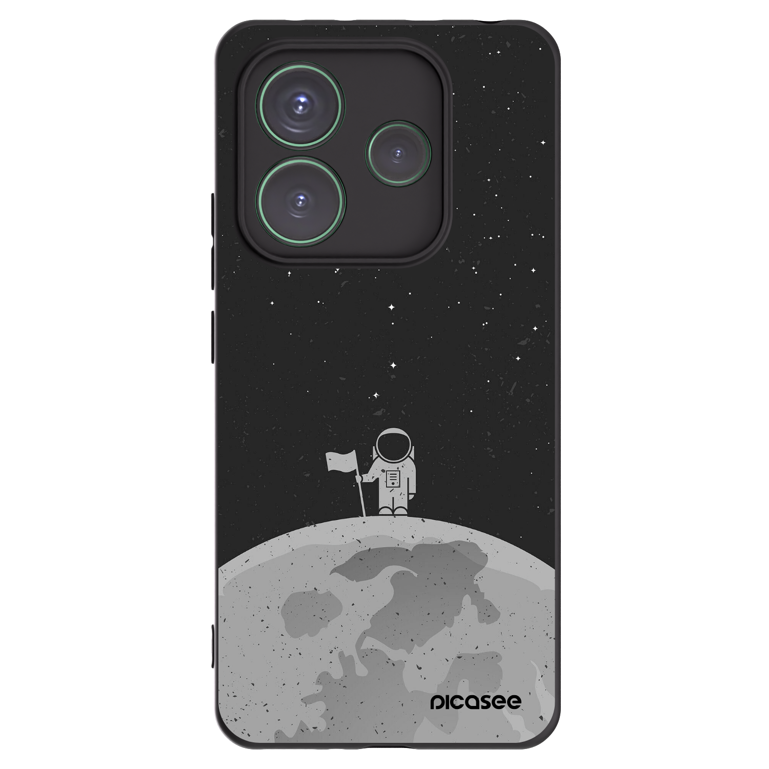 Picasee silikonowe czarne etui na Xiaomi Redmi Note 14 5G - Astronaut