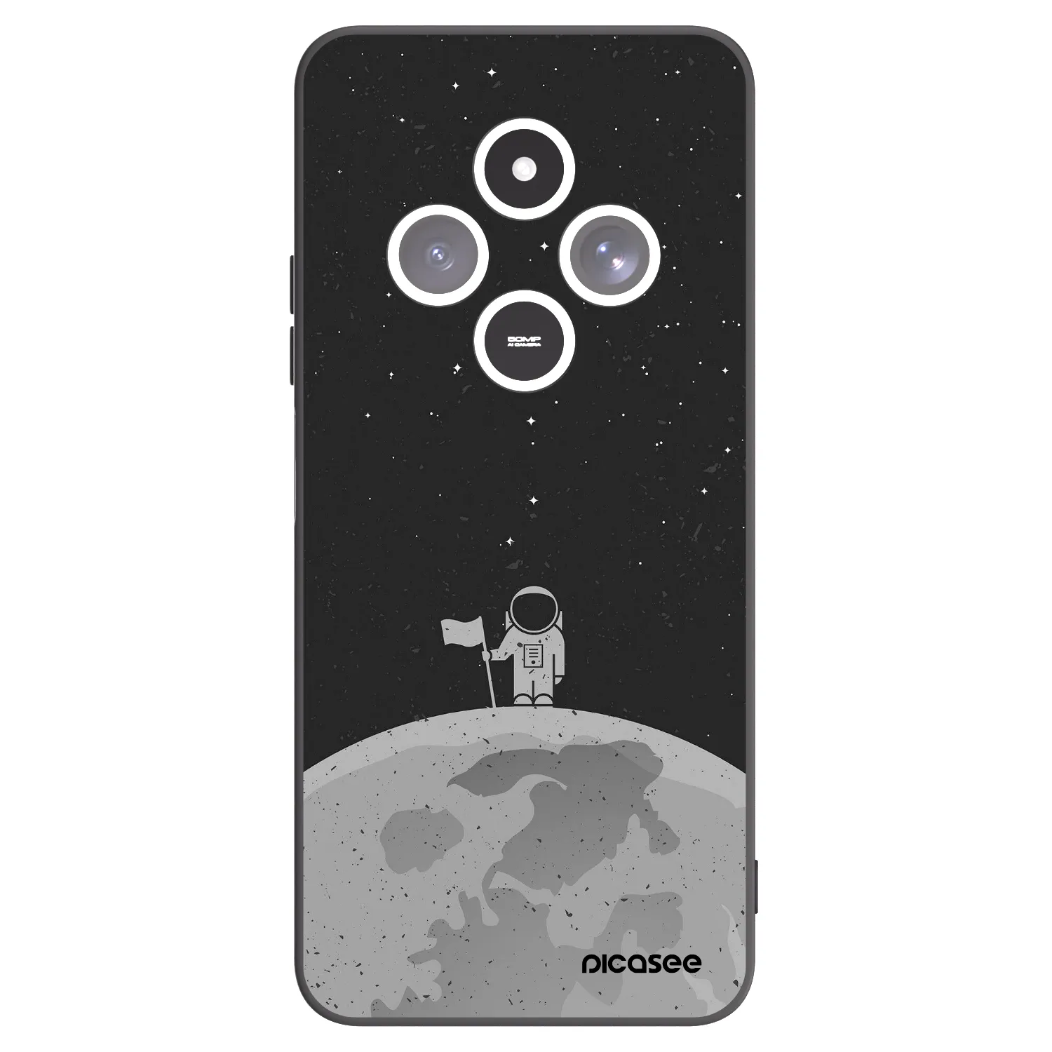 Picasee silikonowe czarne etui na Xiaomi Redmi 14C - Astronaut