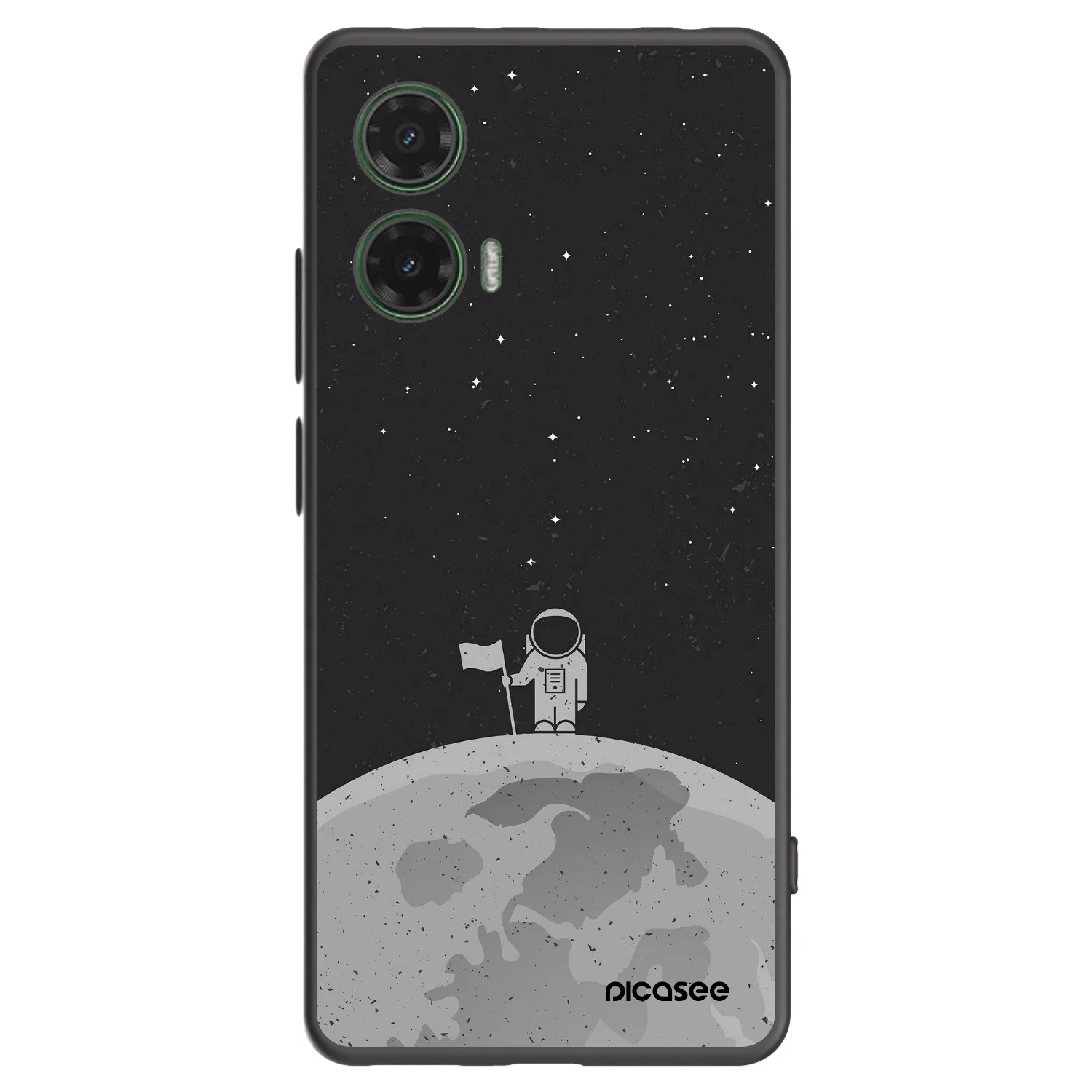 Picasee silikonowe czarne etui na Motorola Moto G35 5G - Astronaut
