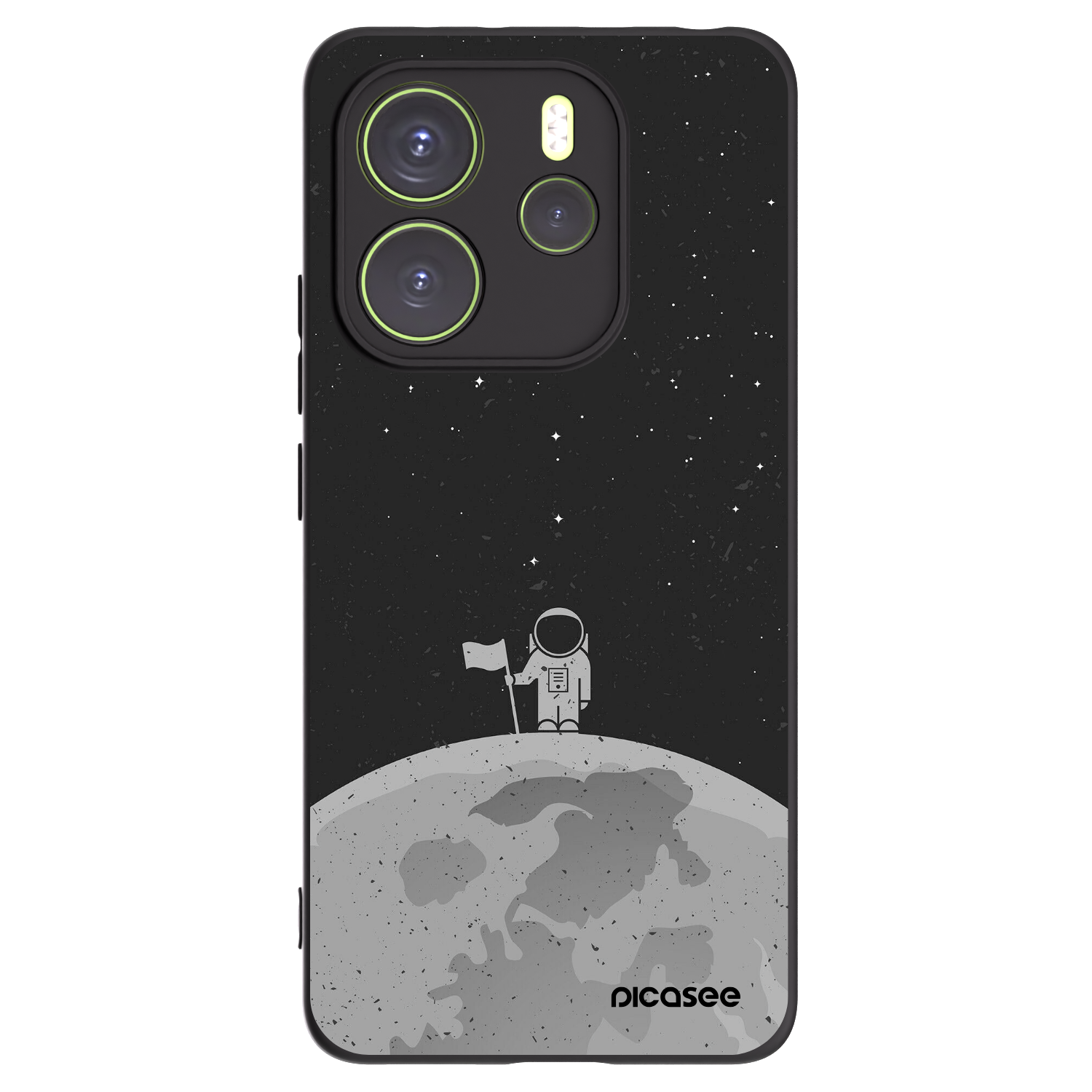 Picasee silikonowe czarne etui na Xiaomi Redmi Note 14 4G - Astronaut