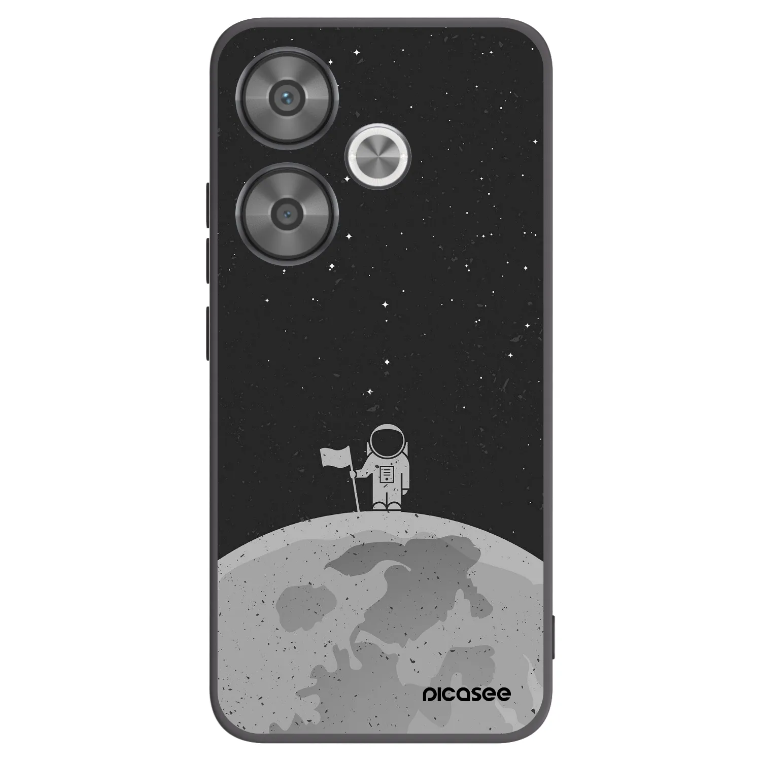 Picasee silikonowe czarne etui na Xiaomi Poco F6 - Astronaut