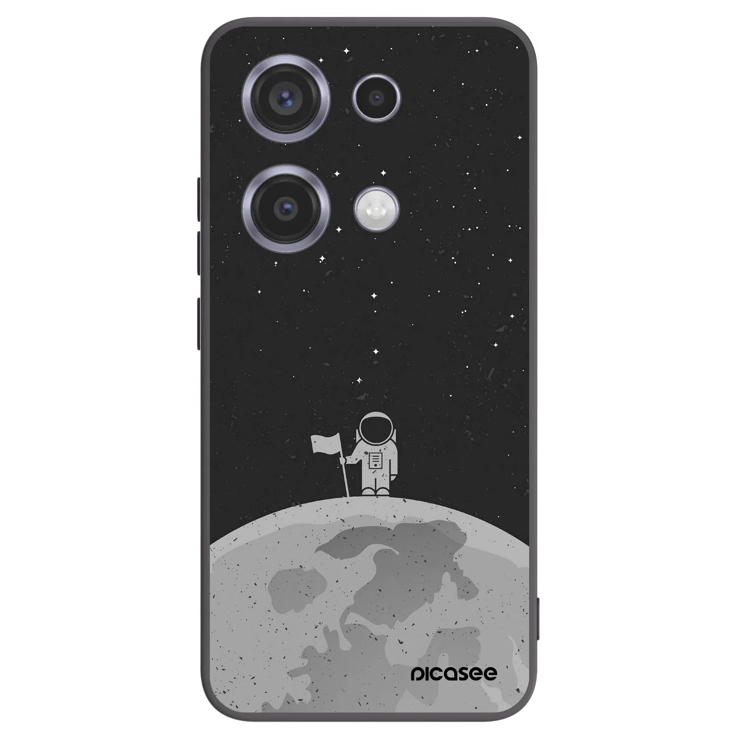 Picasee silikonowe czarne etui na Xiaomi Redmi Note 14S - Astronaut