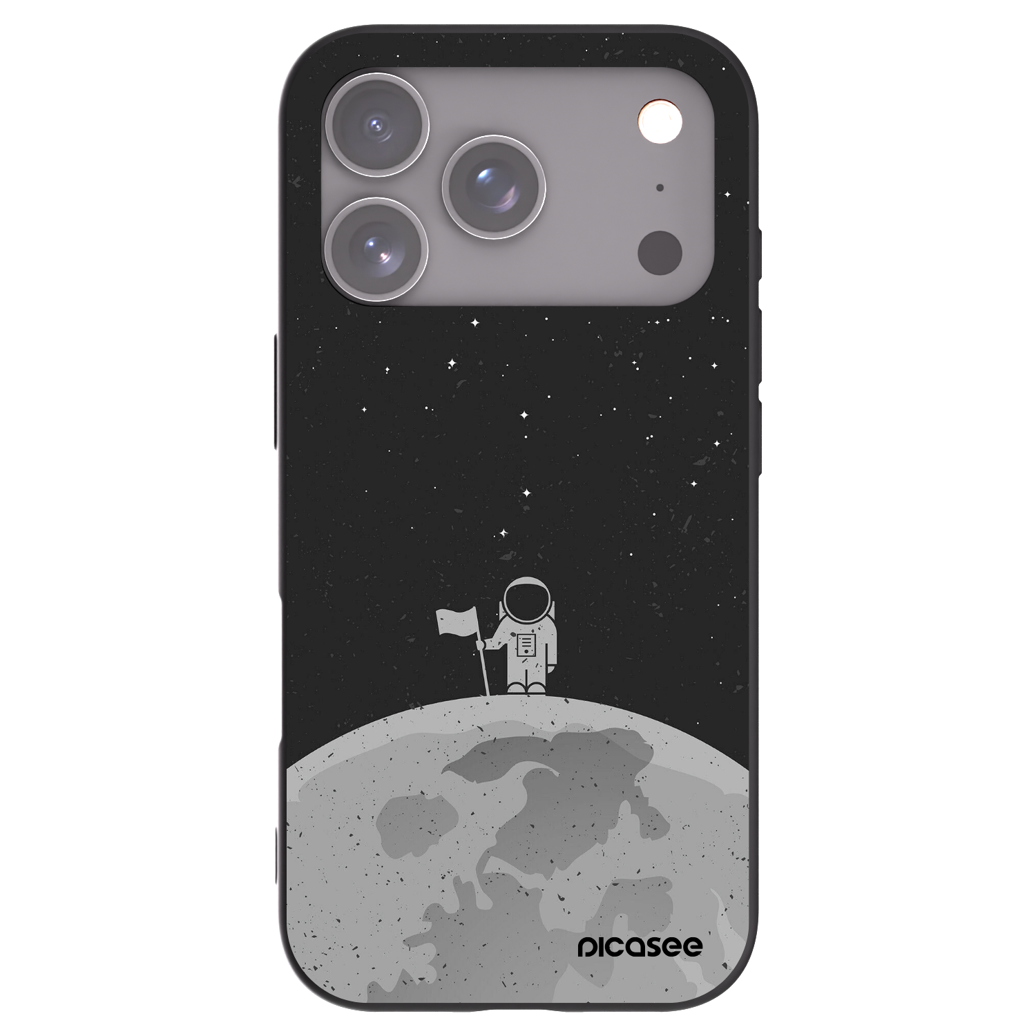 Picasee silikonowe czarne etui na Apple iPhone 17 Pro - Astronaut