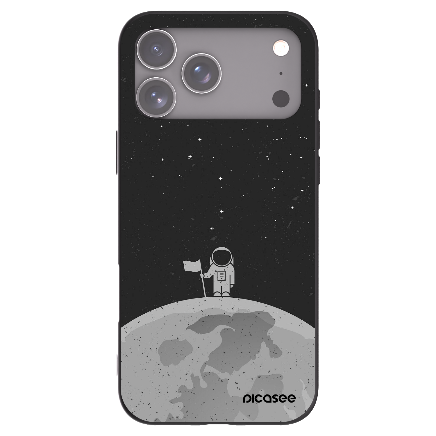 Picasee silikonowe czarne etui na Apple iPhone 17 Pro Max - Astronaut